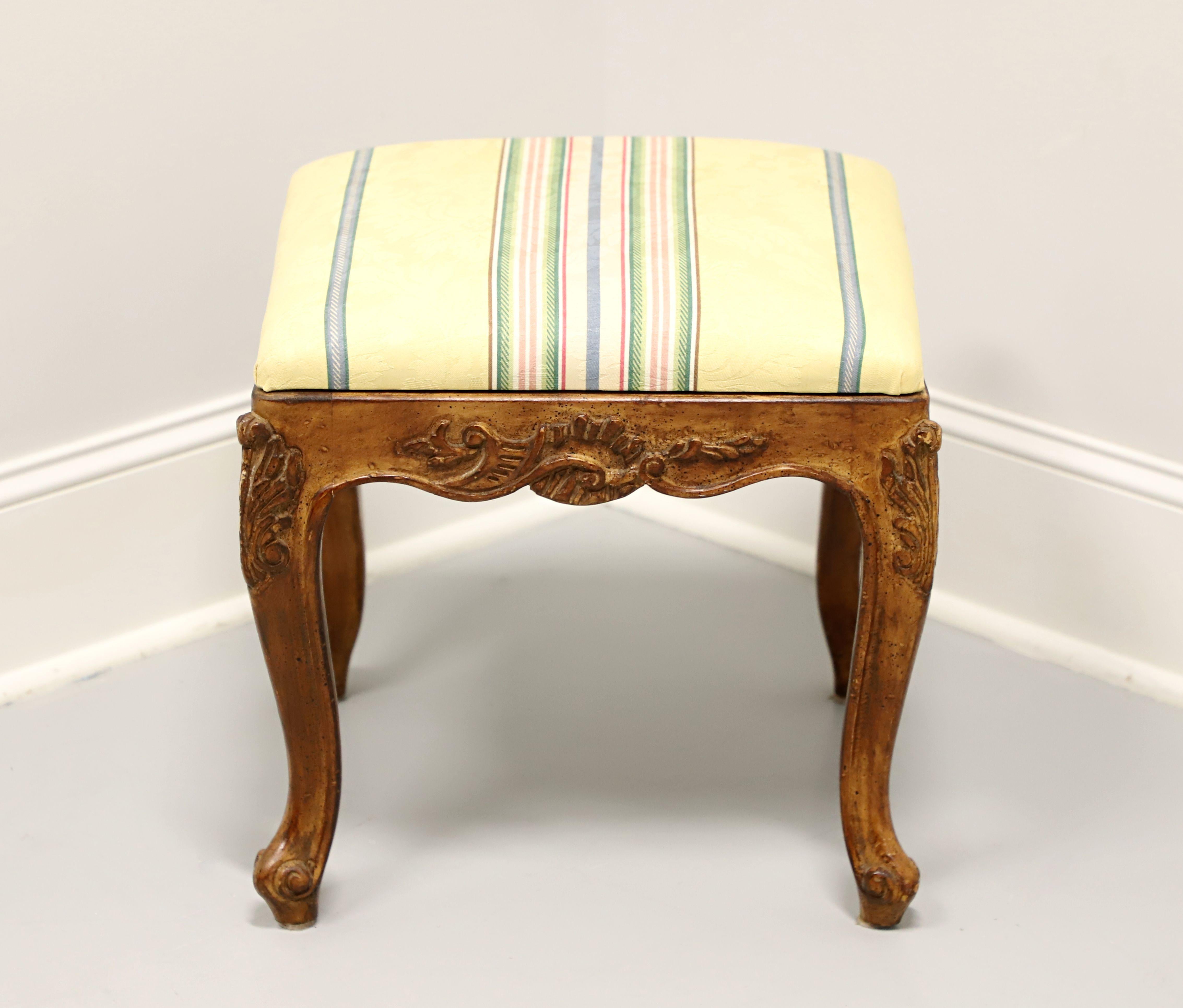 French Provincial Mid 20th Century Walnut French Country Bench Footstool - A For Sale