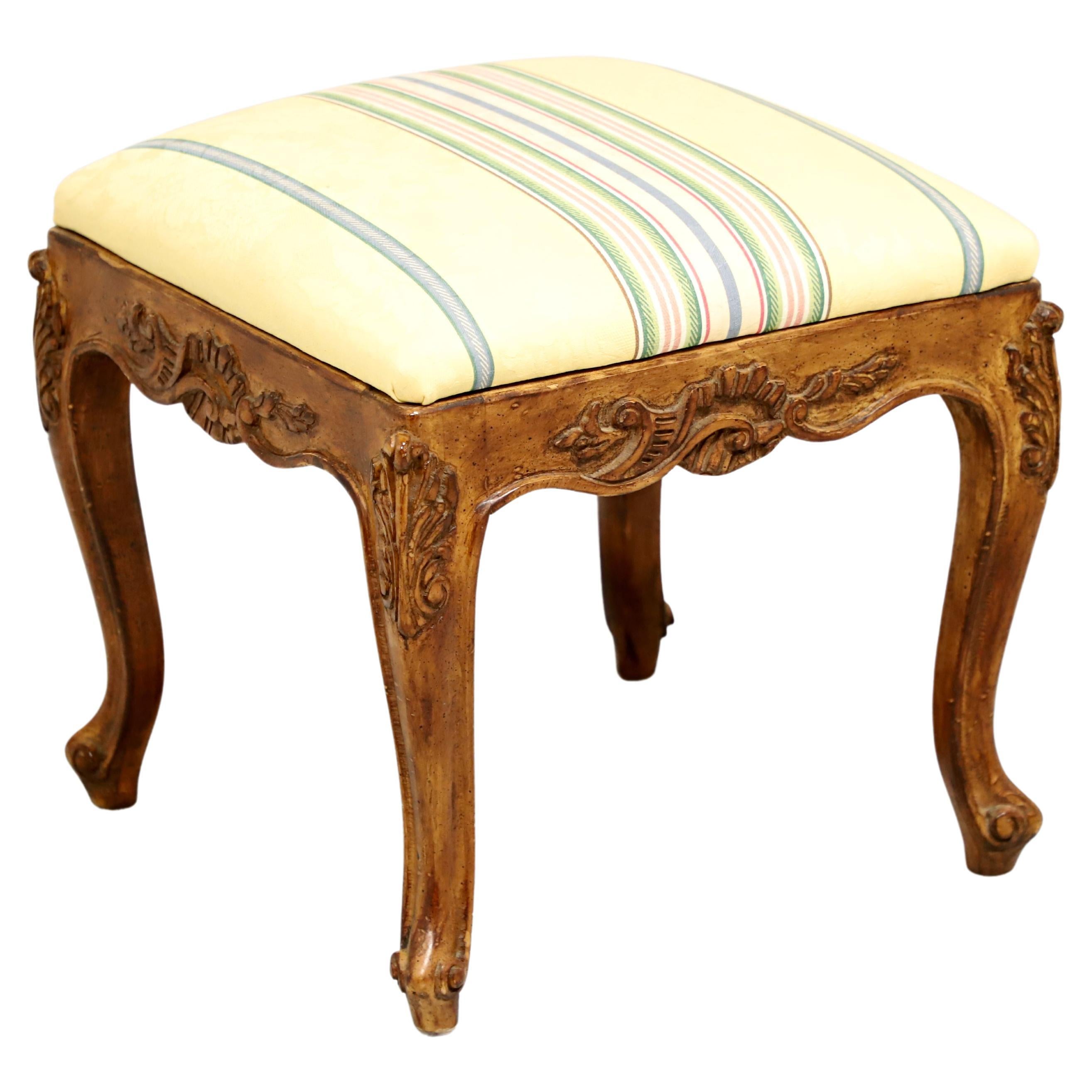 Mid 20th Century Walnut French Country Bench Footstool - A