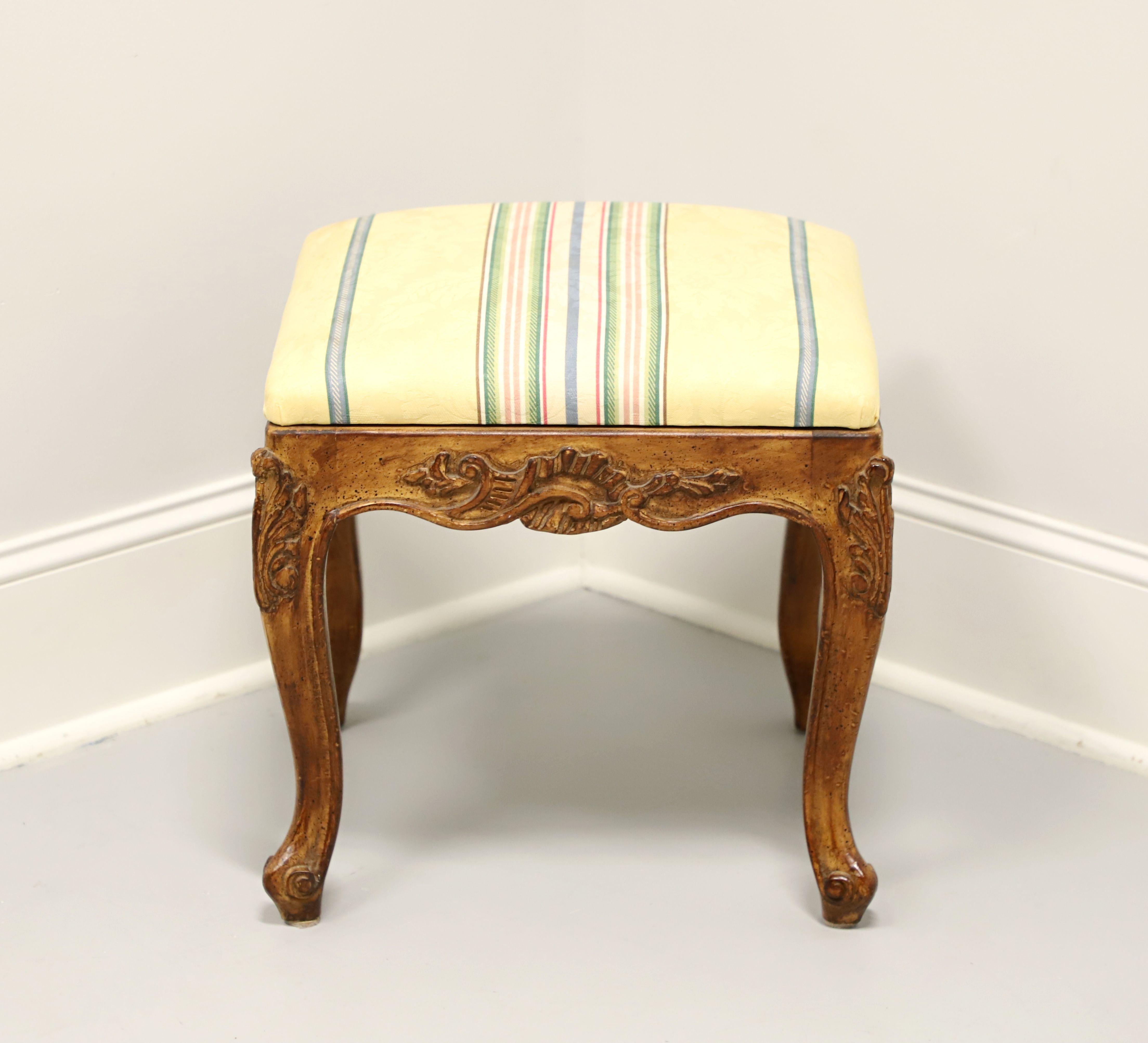 French Provincial Mid 20th Century Walnut French Country Bench Footstool - B For Sale