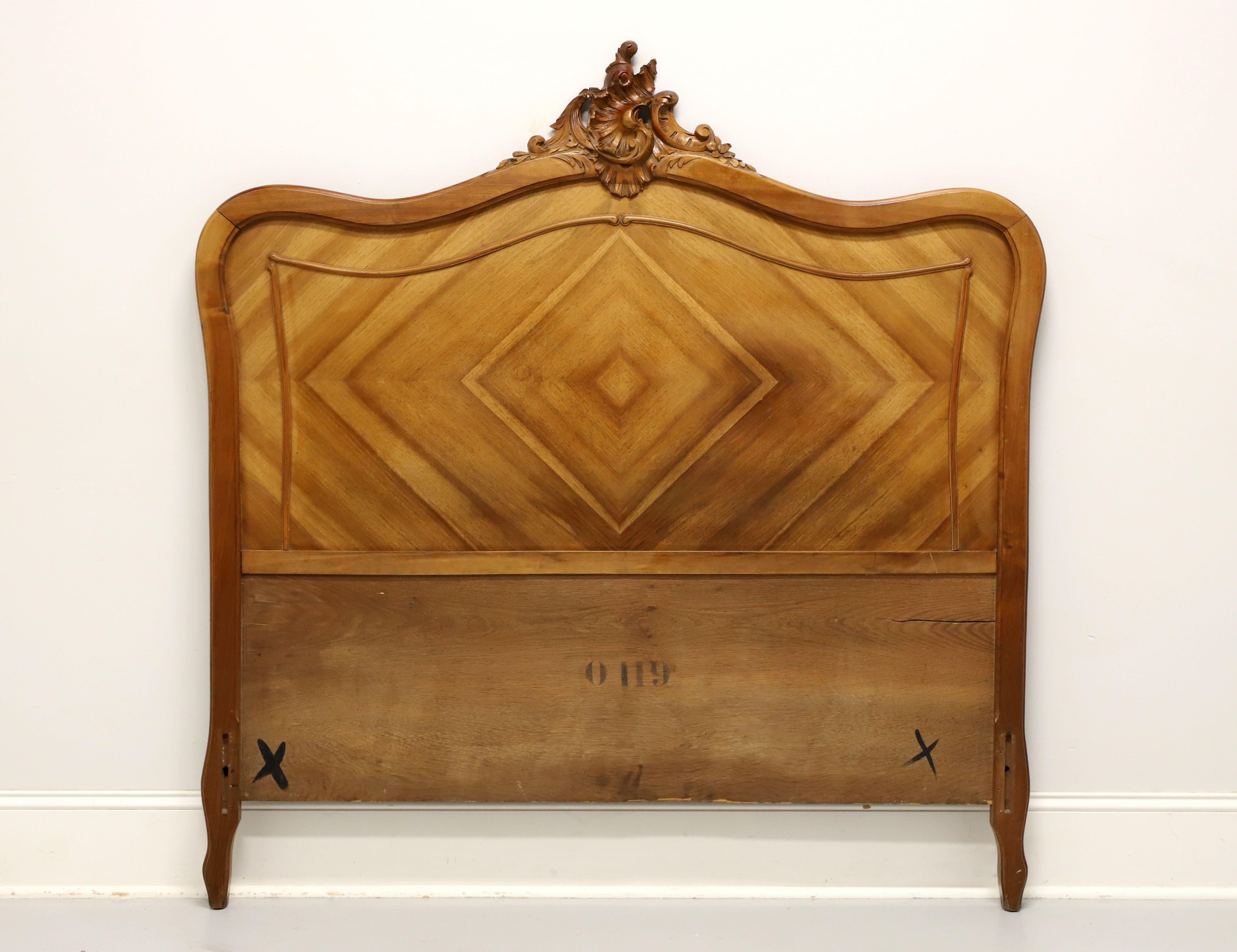 Mid 20th Century Walnut French Provincial Parquetry Full Size Headboard 3