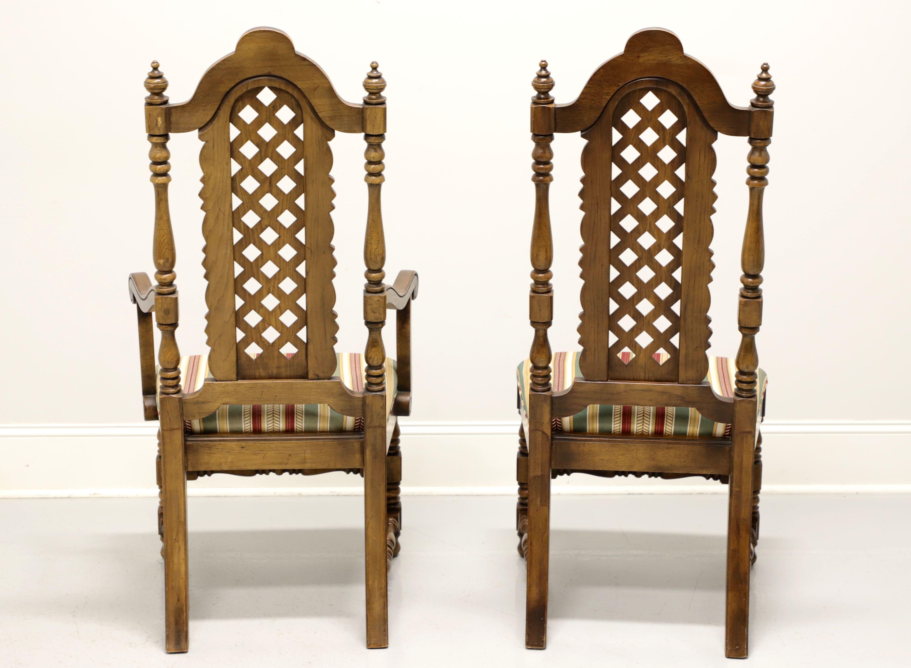 American Mid 20th Century Walnut Spanish Baroque Style Dining Chairs - Set of 6 For Sale