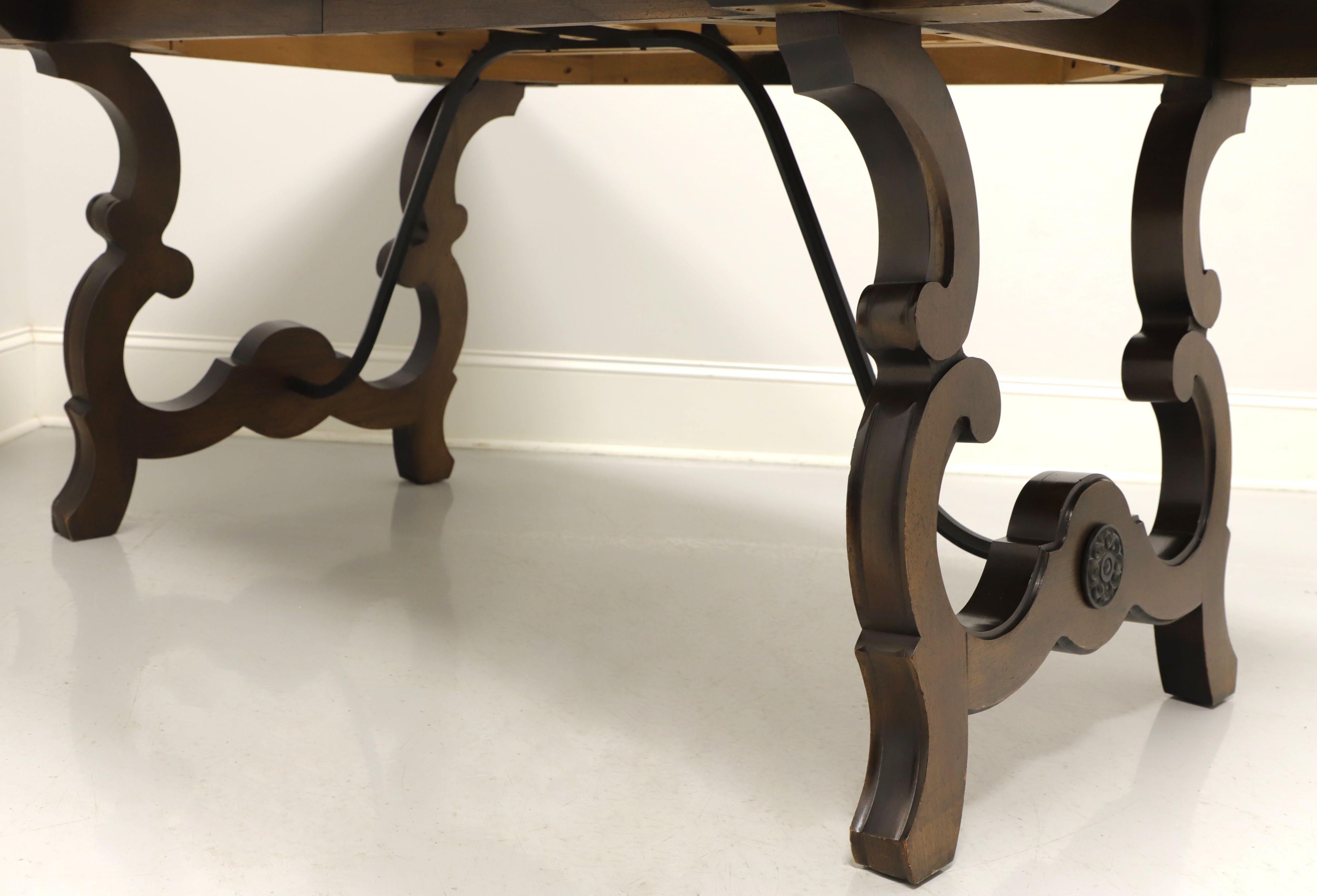 Mid 20th Century Walnut Spanish Baroque Style Trestle Dining Table 3