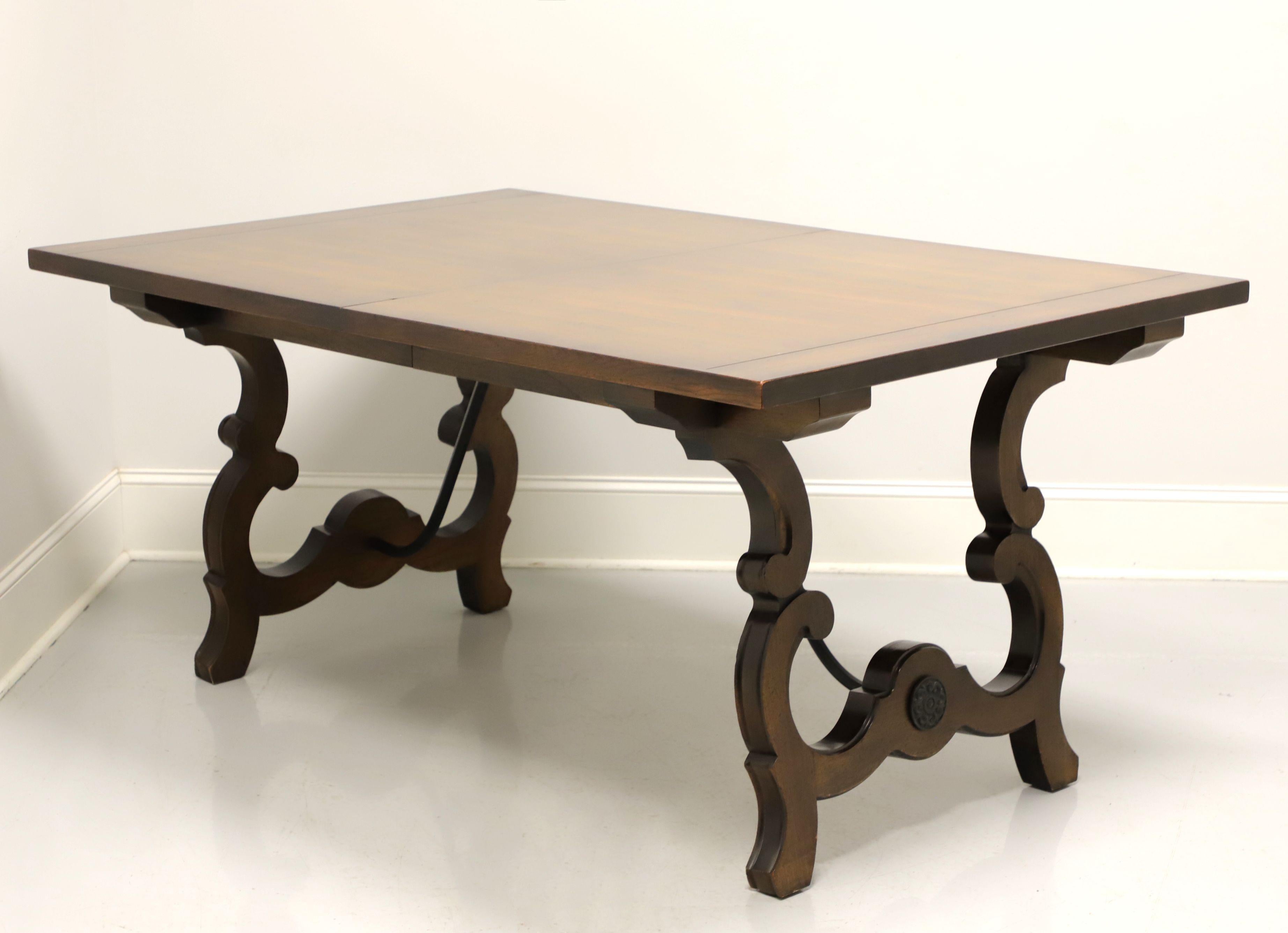 Mid 20th Century Walnut Spanish Baroque Style Trestle Dining Table 5
