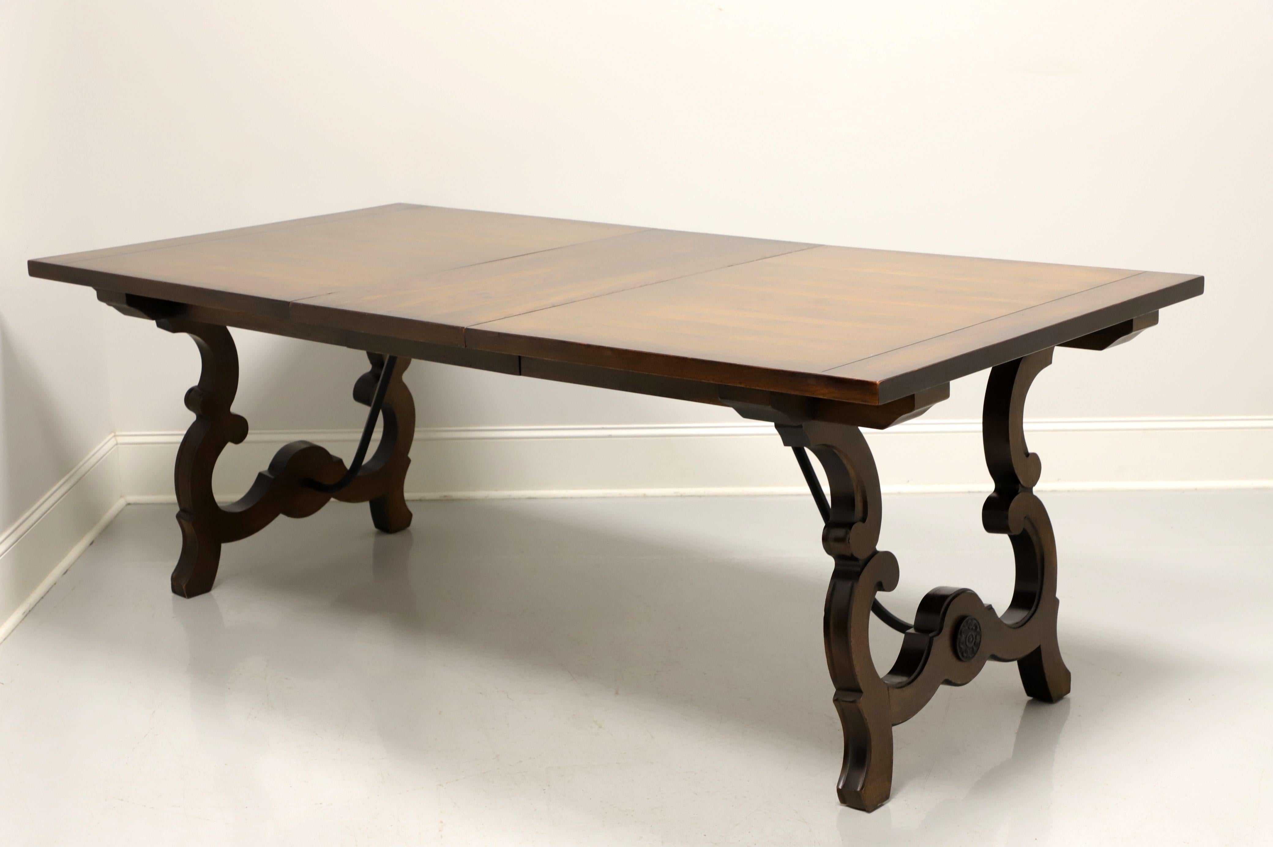 Spanish Colonial Mid 20th Century Walnut Spanish Baroque Style Trestle Dining Table