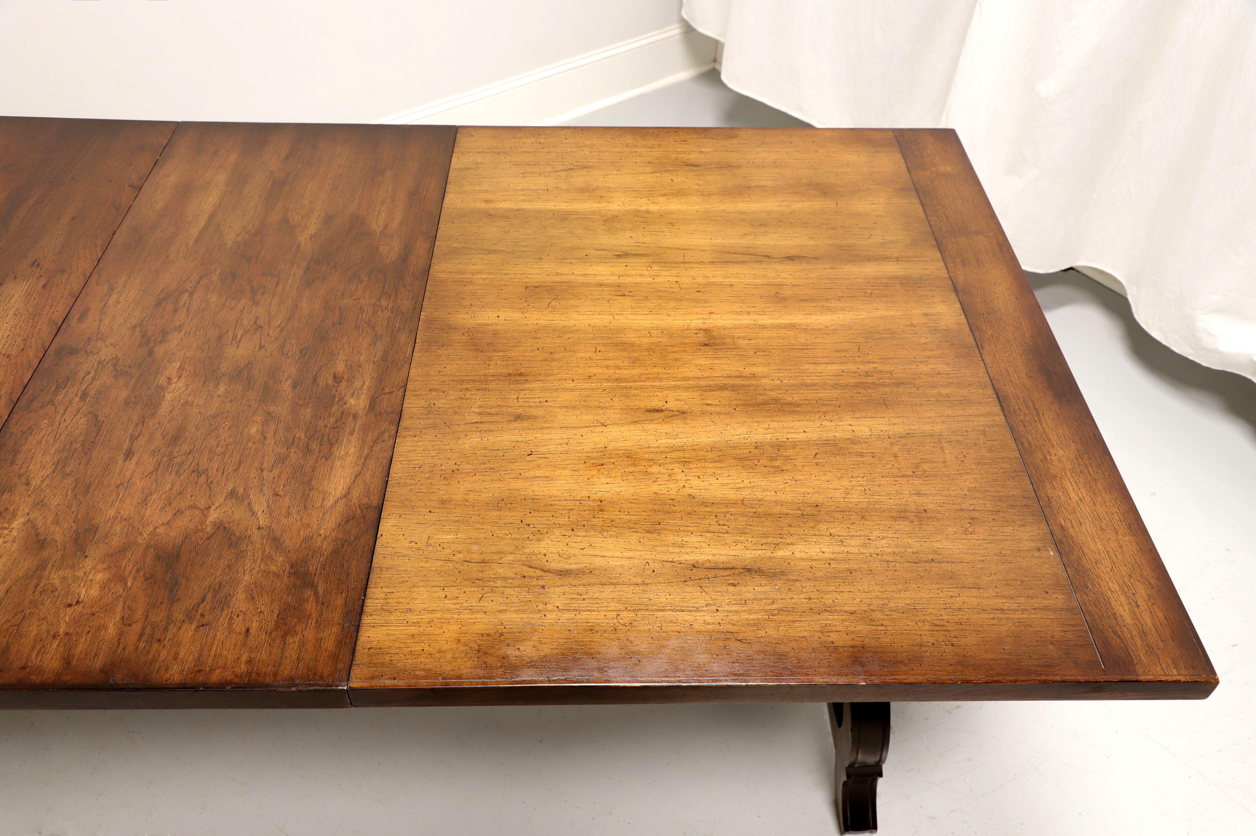Mid 20th Century Walnut Spanish Baroque Style Trestle Dining Table 2