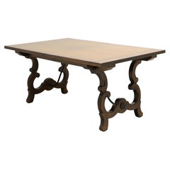 Mid 20th Century Walnut Spanish Baroque Style Trestle Dining Table