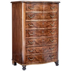 Vintage Mid-20th Century Walnut Tall Chest of Drawers