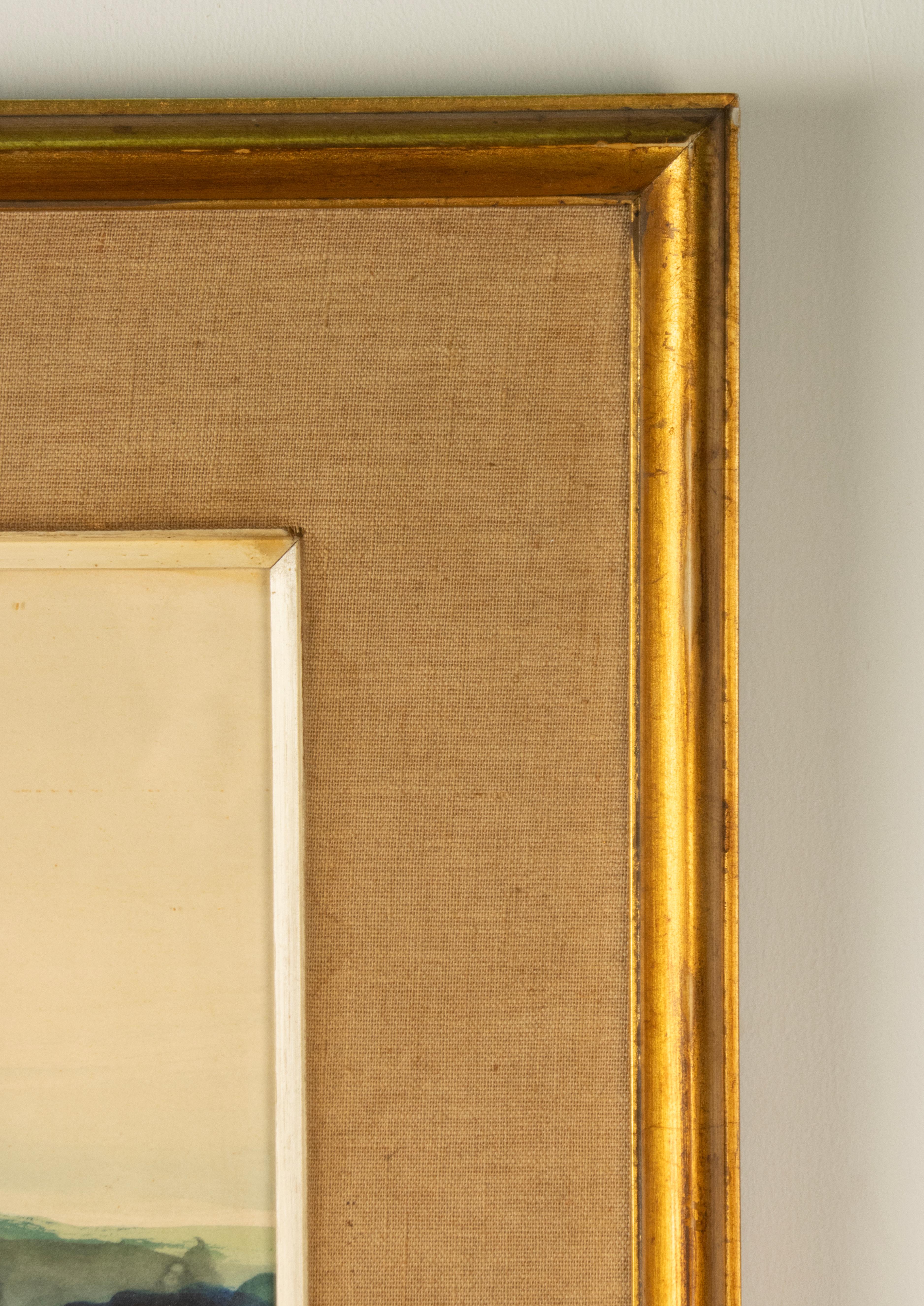 Mid-20th Century Watercolour Painting - Albert Saverys - Mediterranean View im Angebot 6