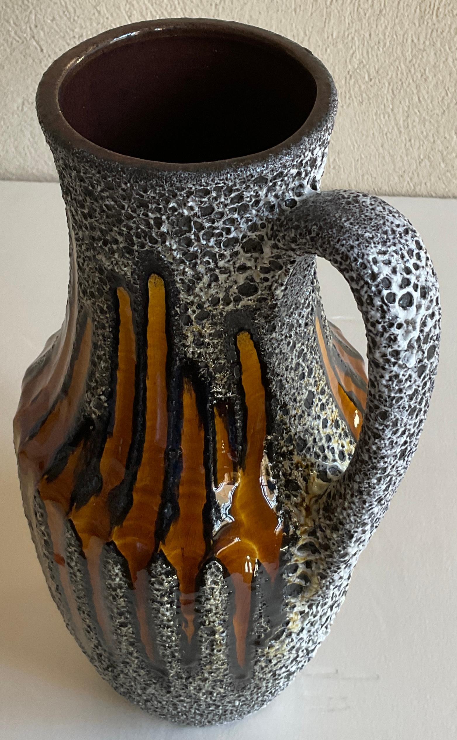 Mid-20th Century West Germany Studio Pottery Pitcher Vase In Good Condition For Sale In Miami, FL