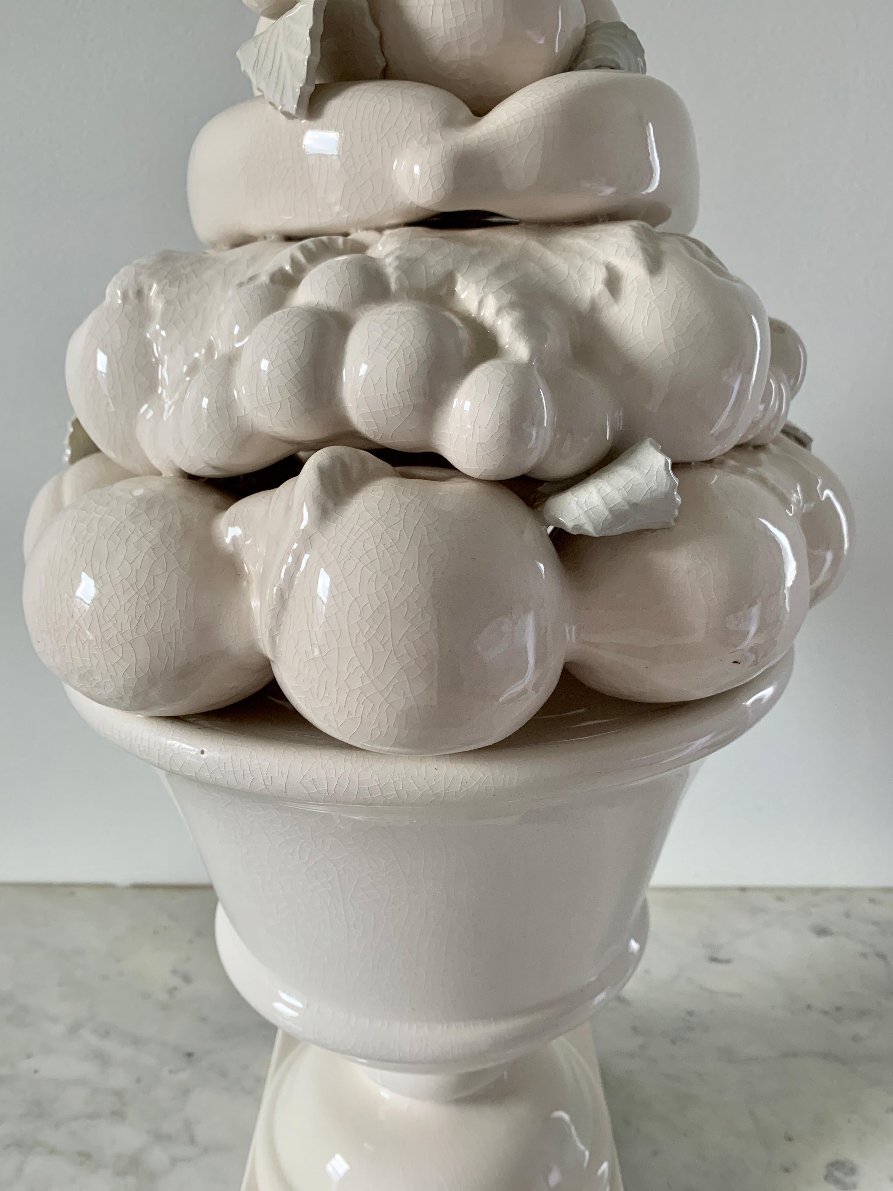 white ceramic fruit topiary