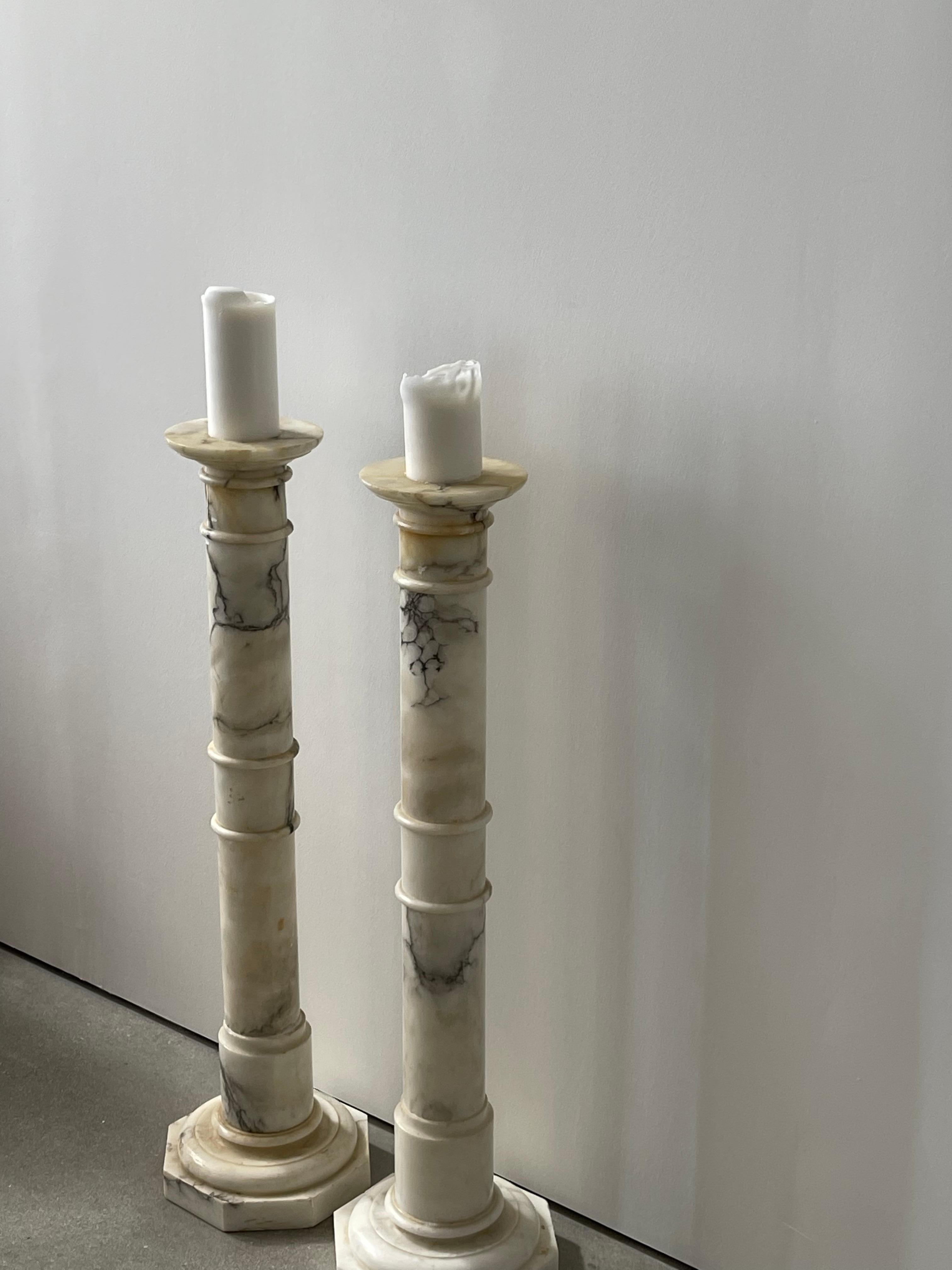 Mid-20th Century White Marble Columns 10
