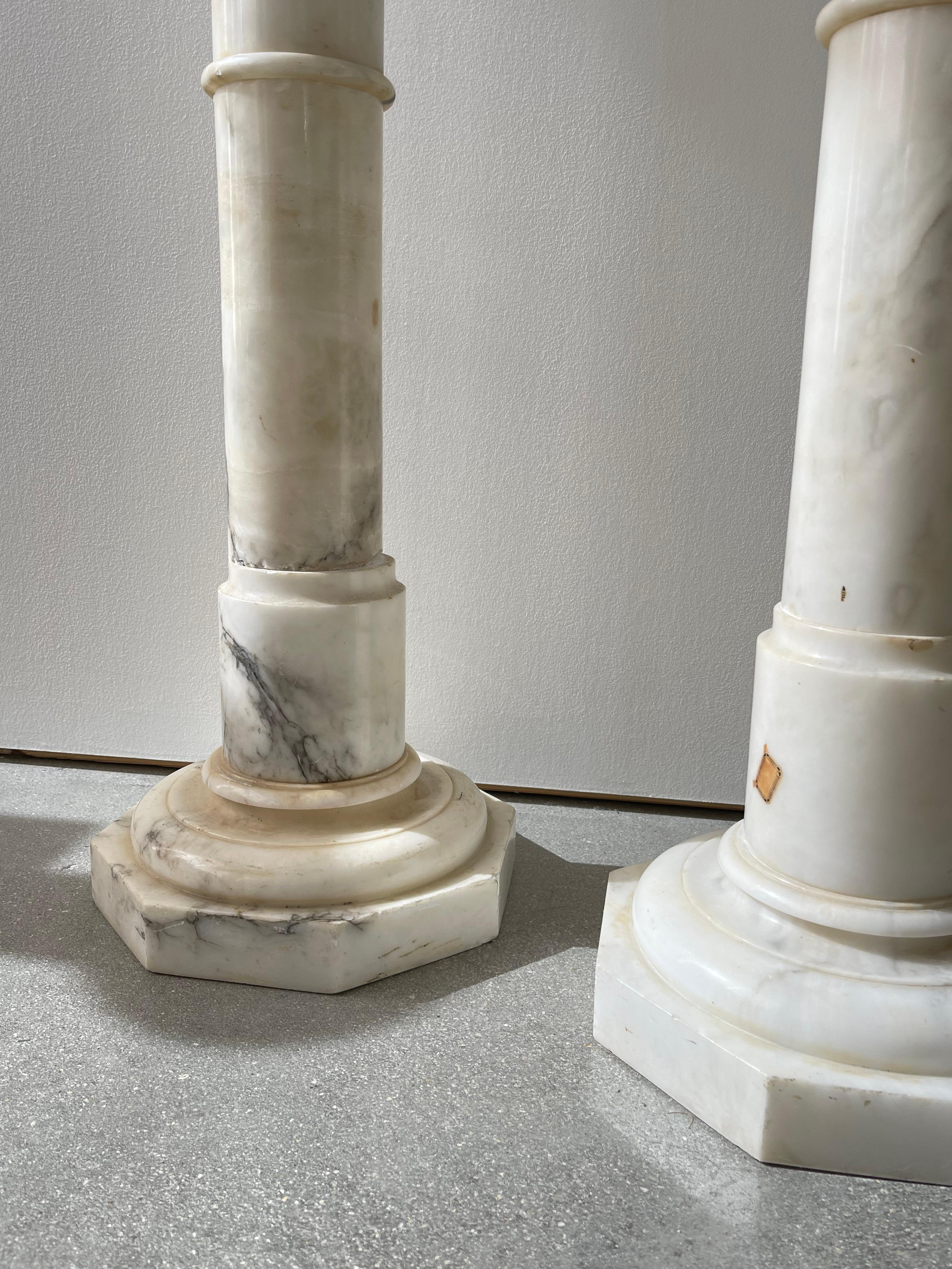 Mid-20th Century White Marble Columns 12