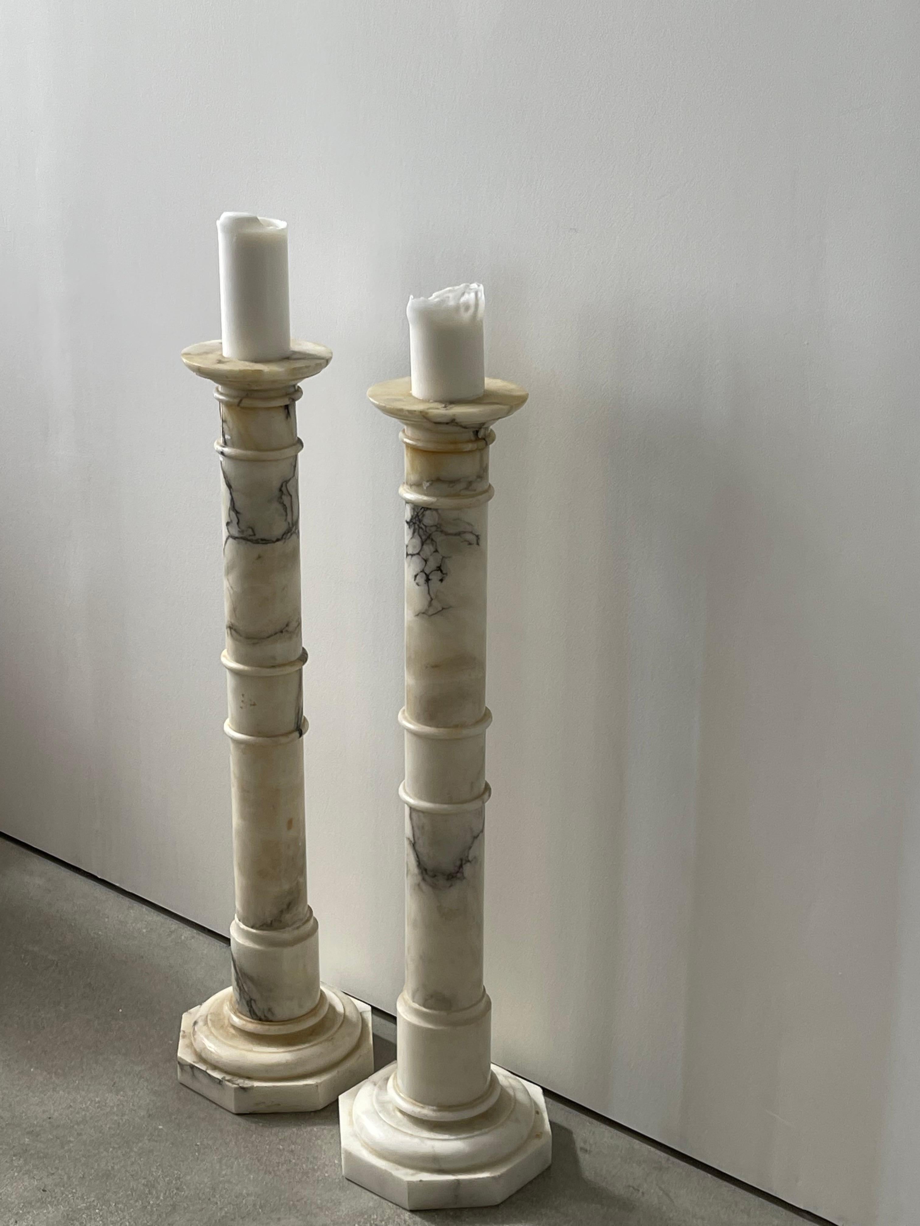 Mid-20th Century White Marble Columns 1