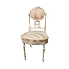 Mid-20th Century White Painted Louis XVI Style Medallion Chair