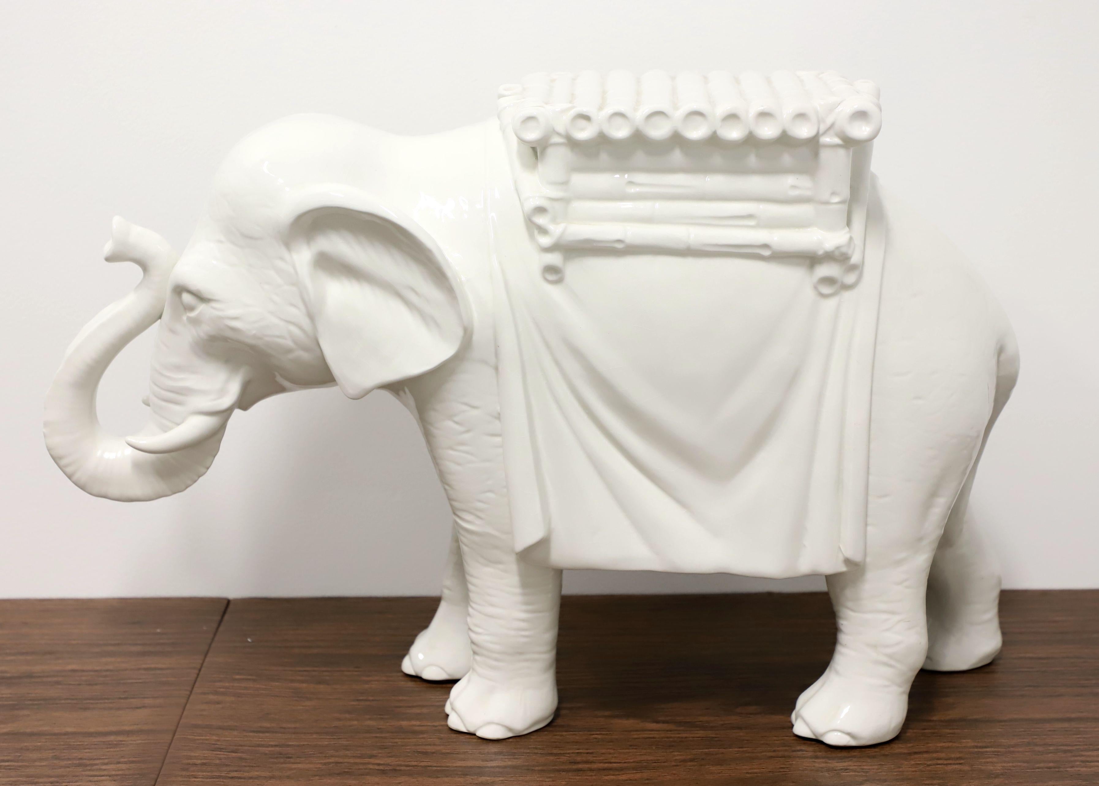 Asian Mid 20th Century White Porcelain Elephant Plant Stand / Garden Stool For Sale