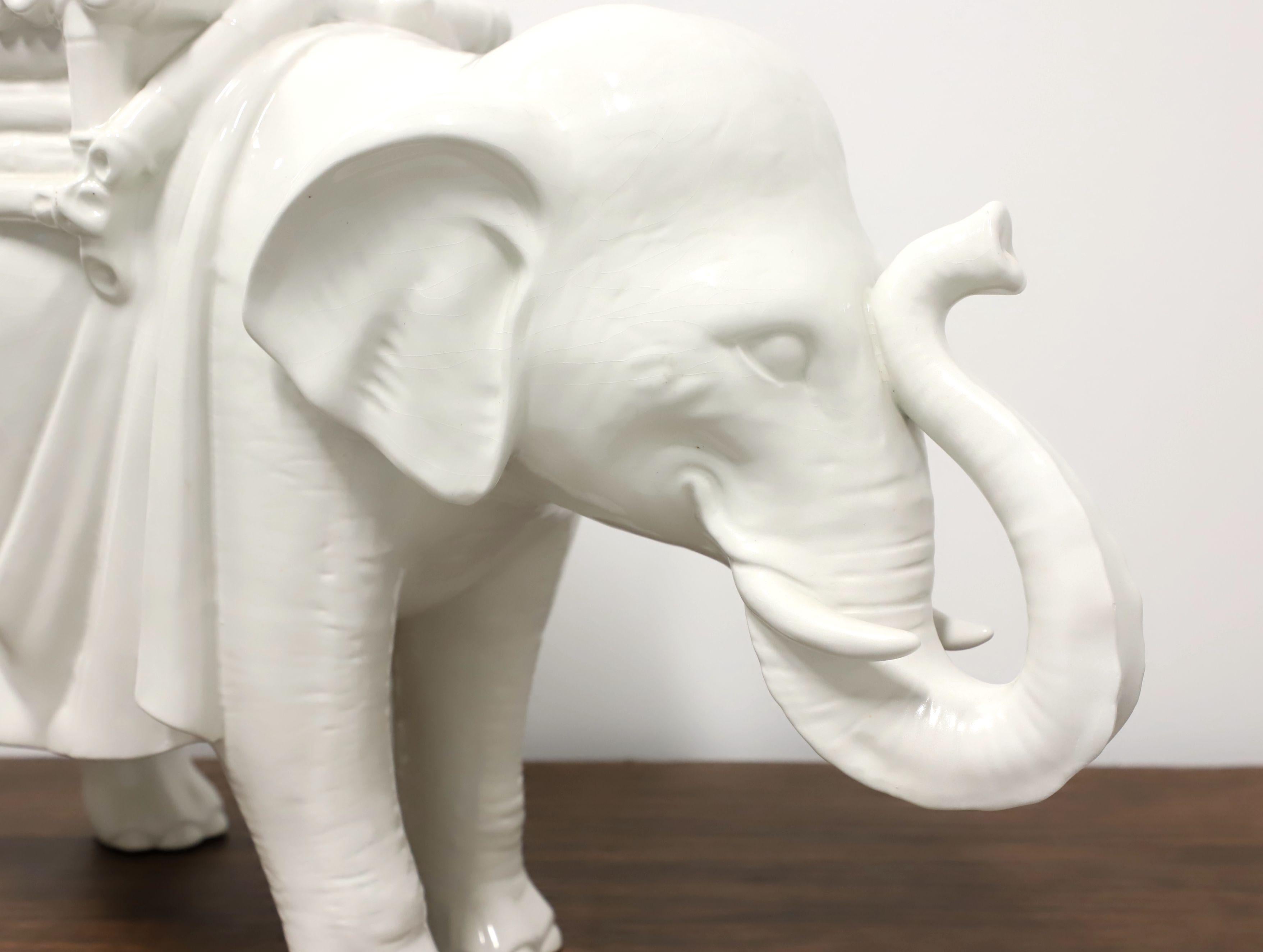 Mid 20th Century White Porcelain Elephant Plant Stand / Garden Stool In Good Condition For Sale In Charlotte, NC