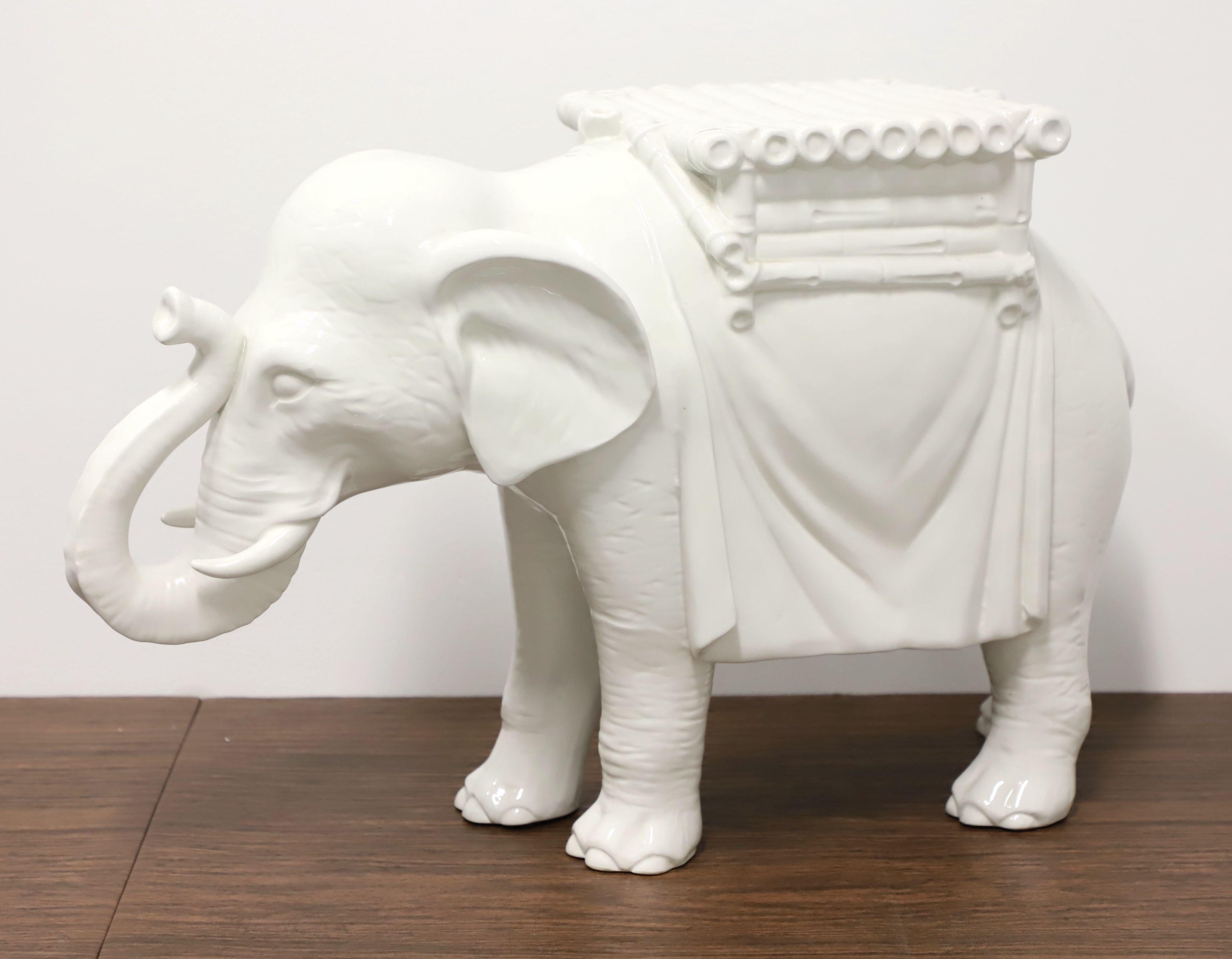 Mid 20th Century White Porcelain Elephant Plant Stand / Garden Stool For Sale 2