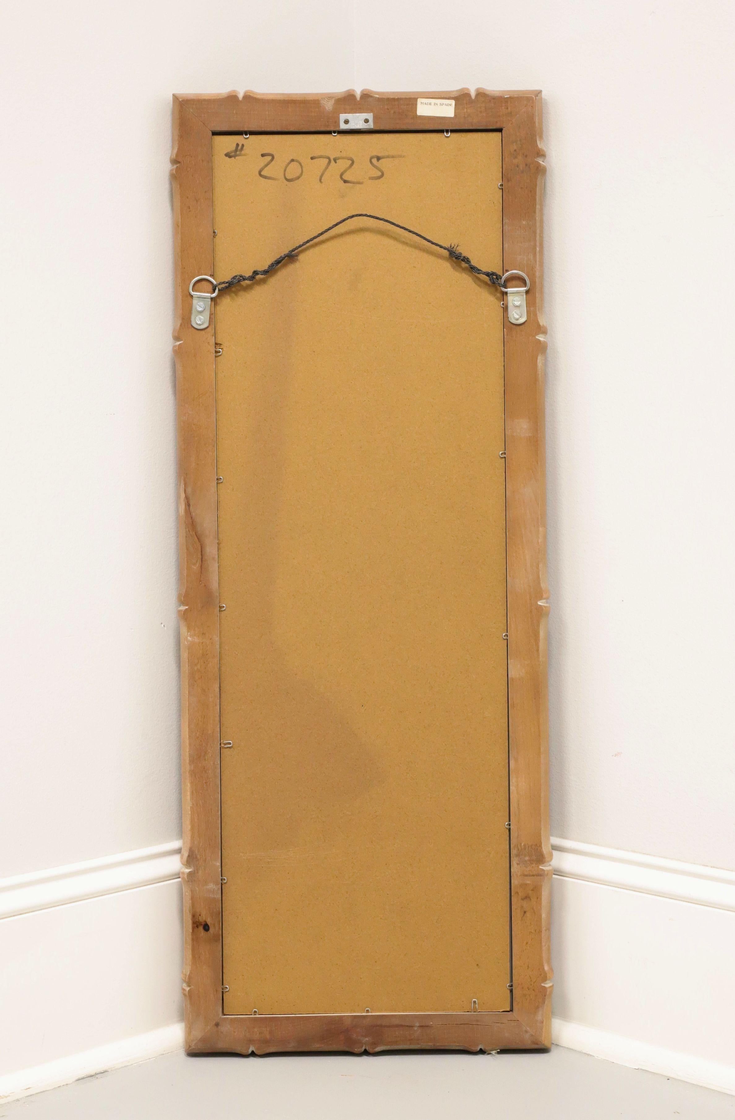 Mid 20th Century Whitewashed Faux Bamboo Asian Rectangular Wall Mirror For Sale 1
