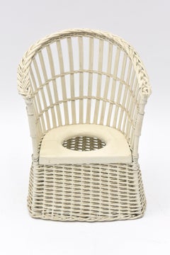 Mitte des 20. Jahrhunderts Wicker Potty Sitz
