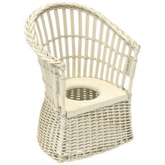 Mitte des 20. Jahrhunderts Wicker Potty Sitz