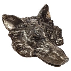 Mid 20th Century Wolf Head Letter Holder or Paper Clip in the style of Gucci