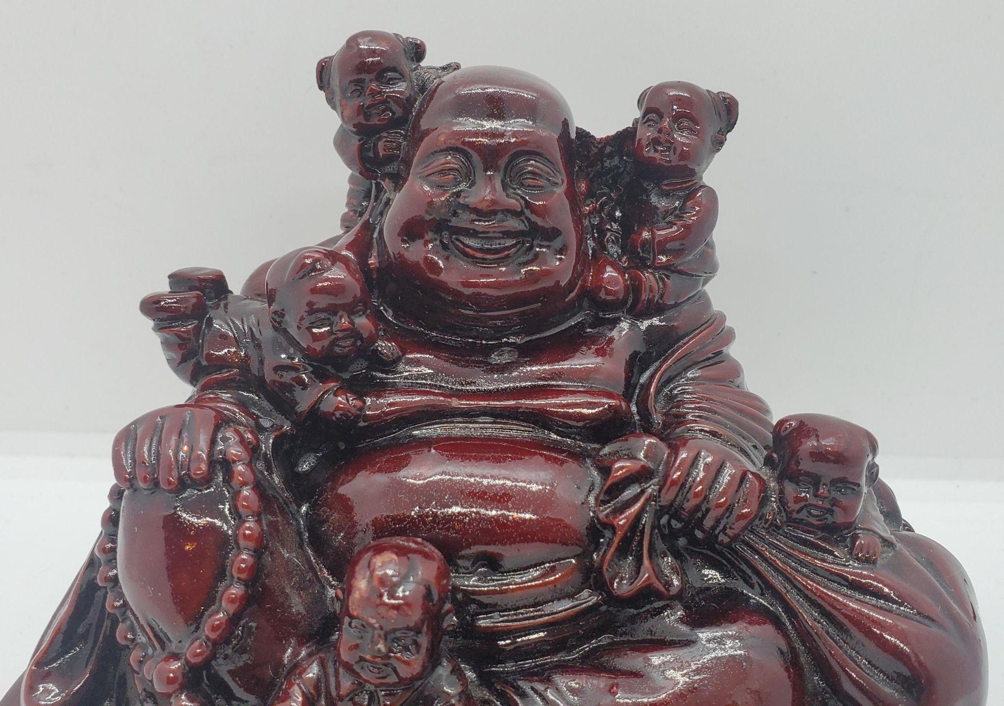Mitte des 20. Jahrhunderts Wood Buddha Skulptur im Zustand „Gut“ im Angebot in Pasadena, CA
