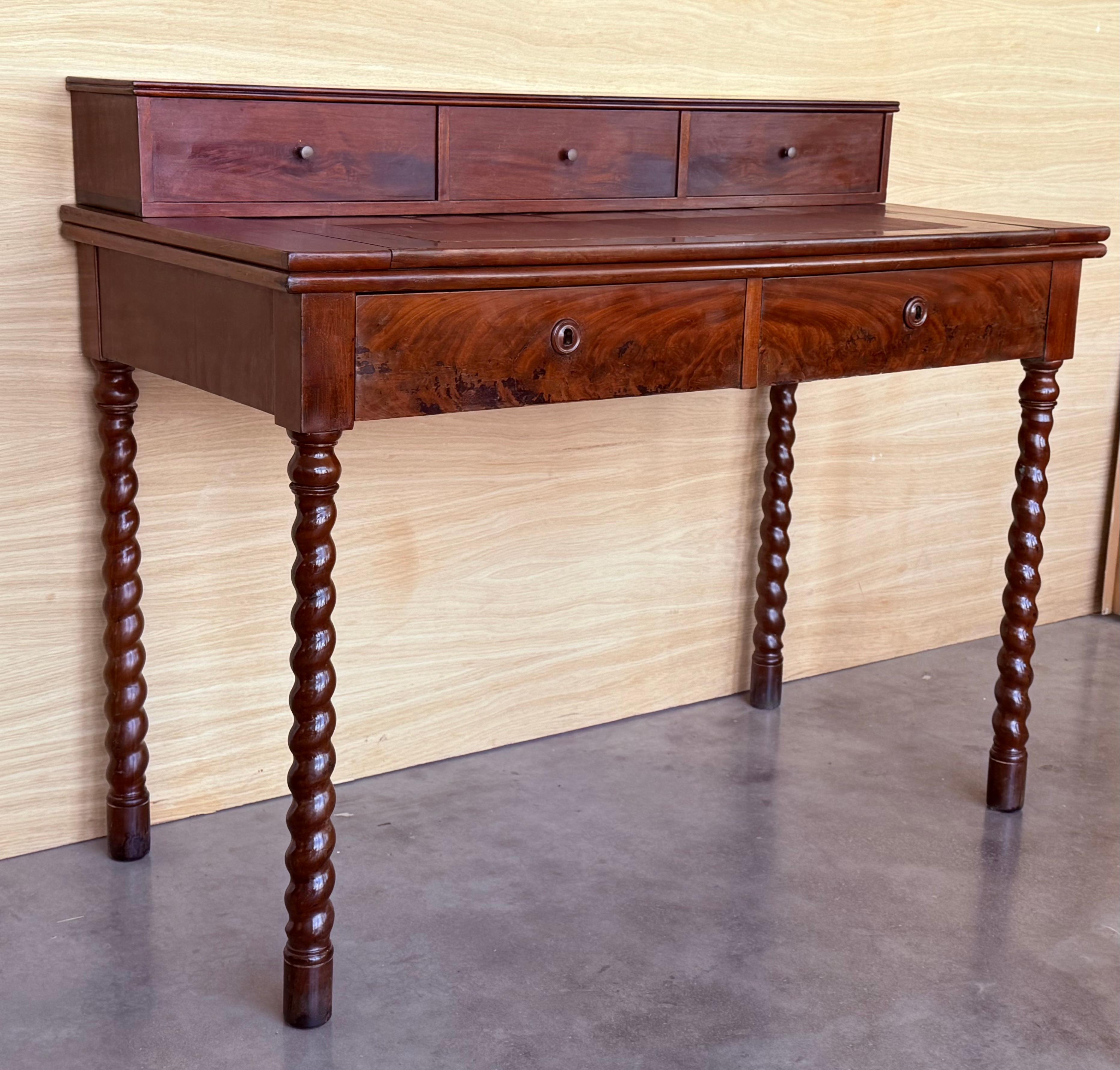 Holz Bureau a Gradin/Schreibtischtisch aus der Mitte des 20. Jahrhunderts (Französisch) im Angebot
