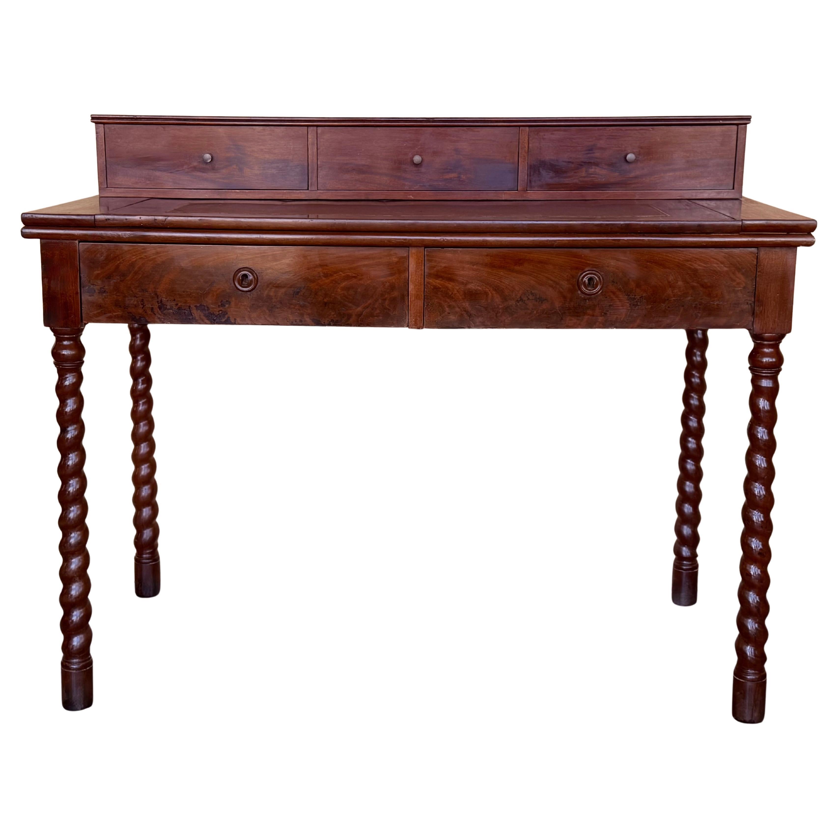 Bureau a Gradin/Table bureau d'écriture en bois du milieu du 20e siècle