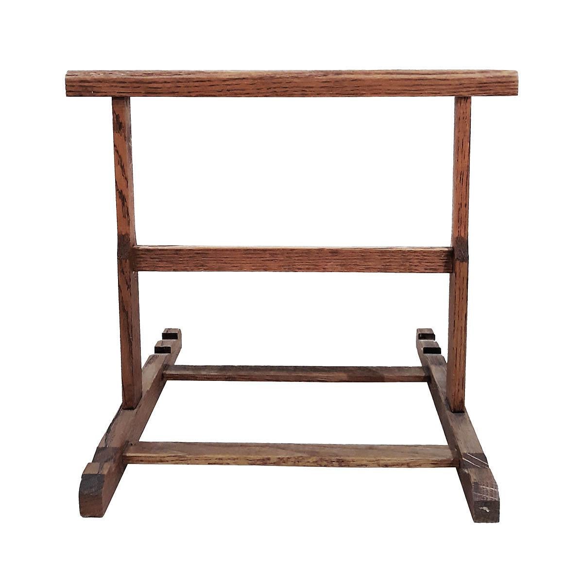 A charming picture or book stand from Paris, France, crafted in wood, rustic finish. Mid-20th Century, circa 1960-1970.  Available in two sizes. 

The large size has double space to place two pictures / books, one on each side of the easel. One (1)