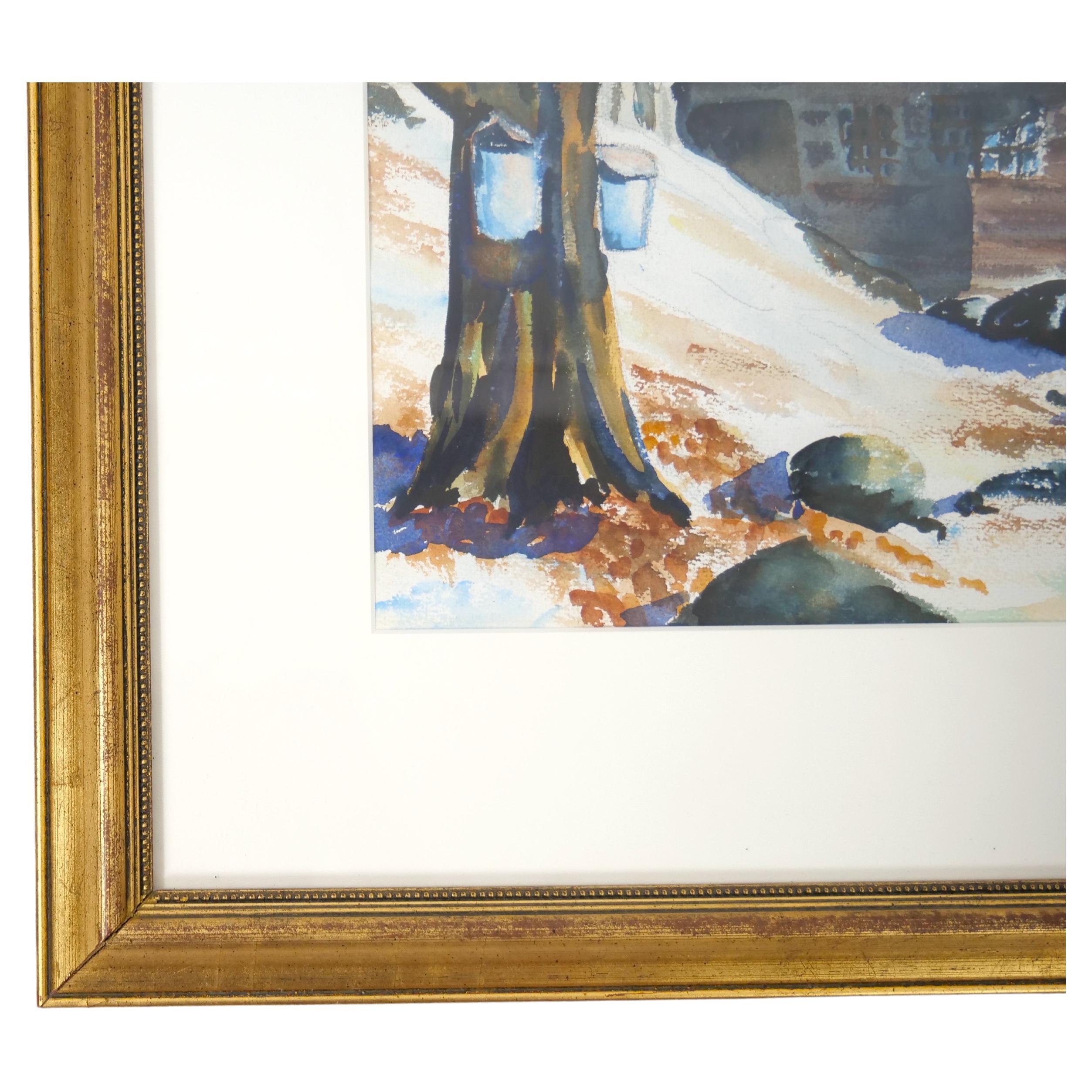 Mid-20th Century Wood Frame Decorative Water Color 9