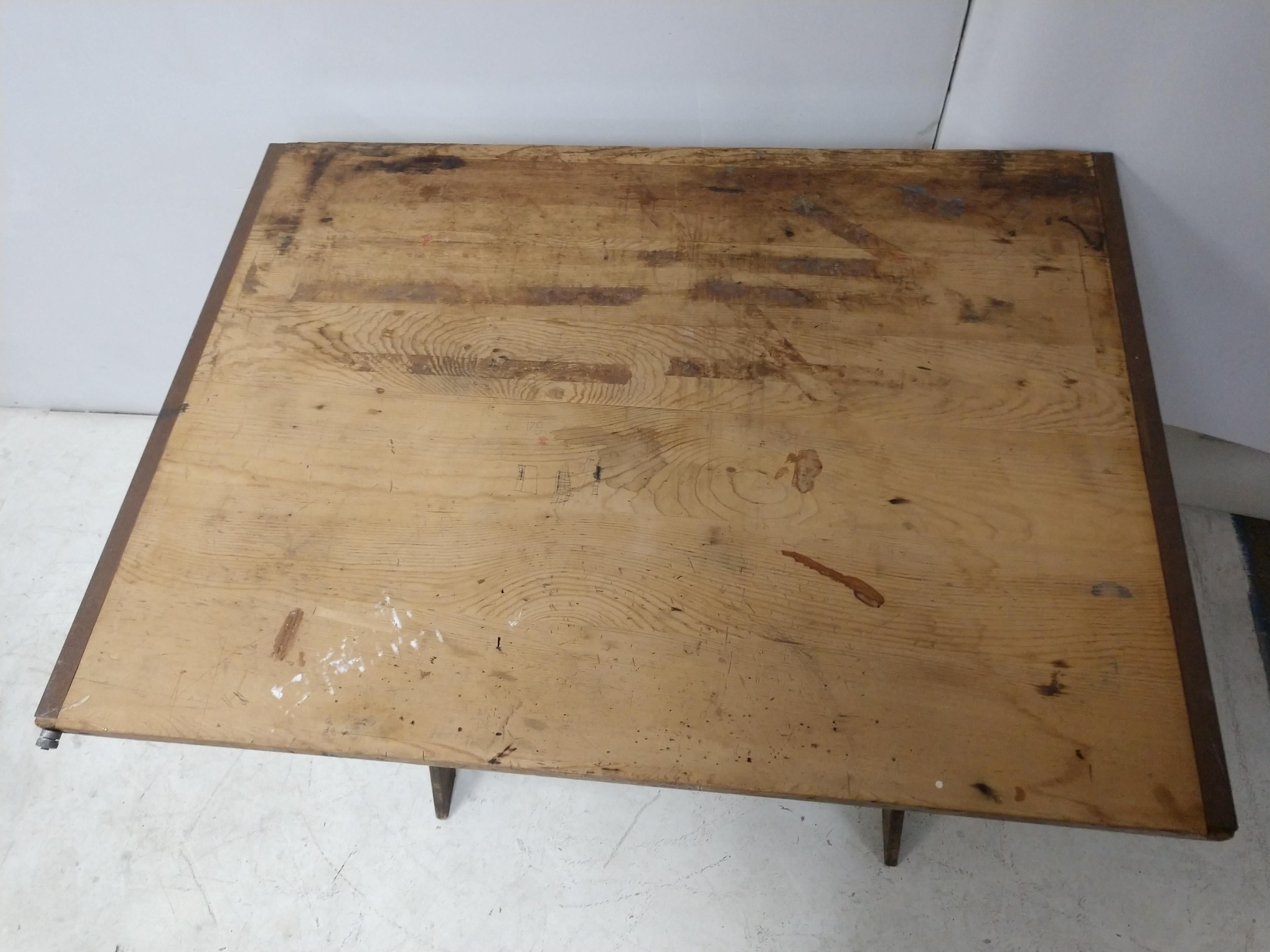 Mid-20th Century Wood and Iron Anco Drafting Table In Good Condition In Port Jervis, NY
