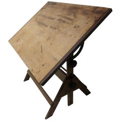 Mid-20th Century Wood and Iron Anco Drafting Table