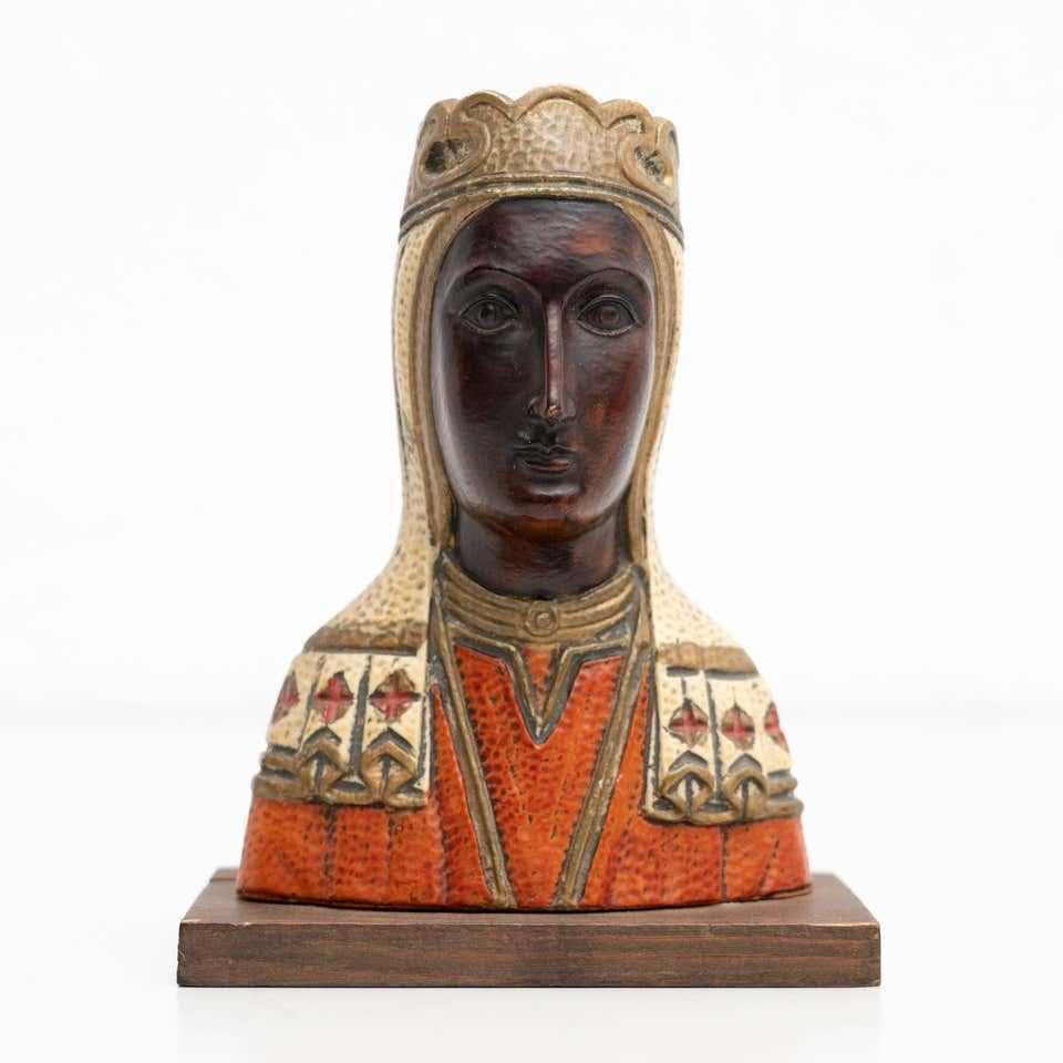 Mid-20th Century Wood Montserrat Virgin Statue 5