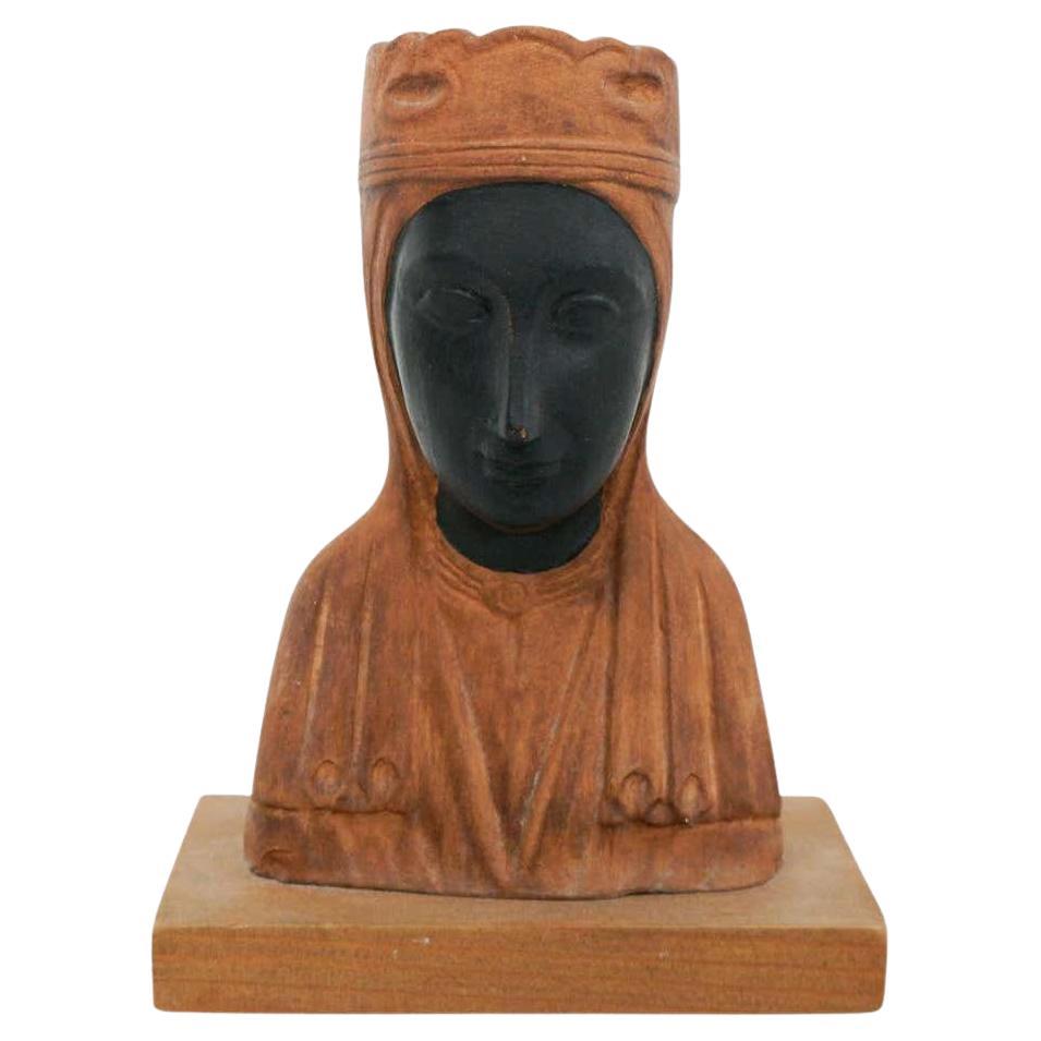 Mid-20th Century Wood Montserrat Virgin Statue