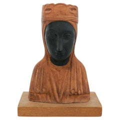 Mid-20th Century Wood Montserrat Virgin Statue