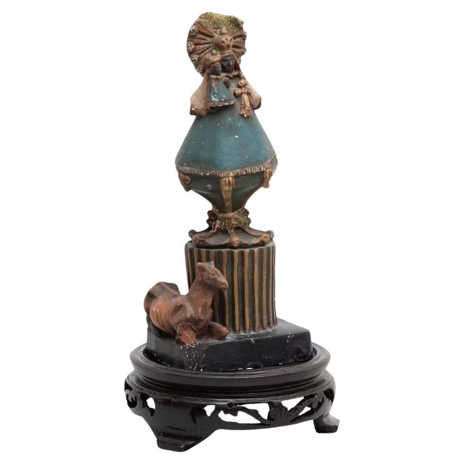 Mid-20th Century Wood Virgin Statue