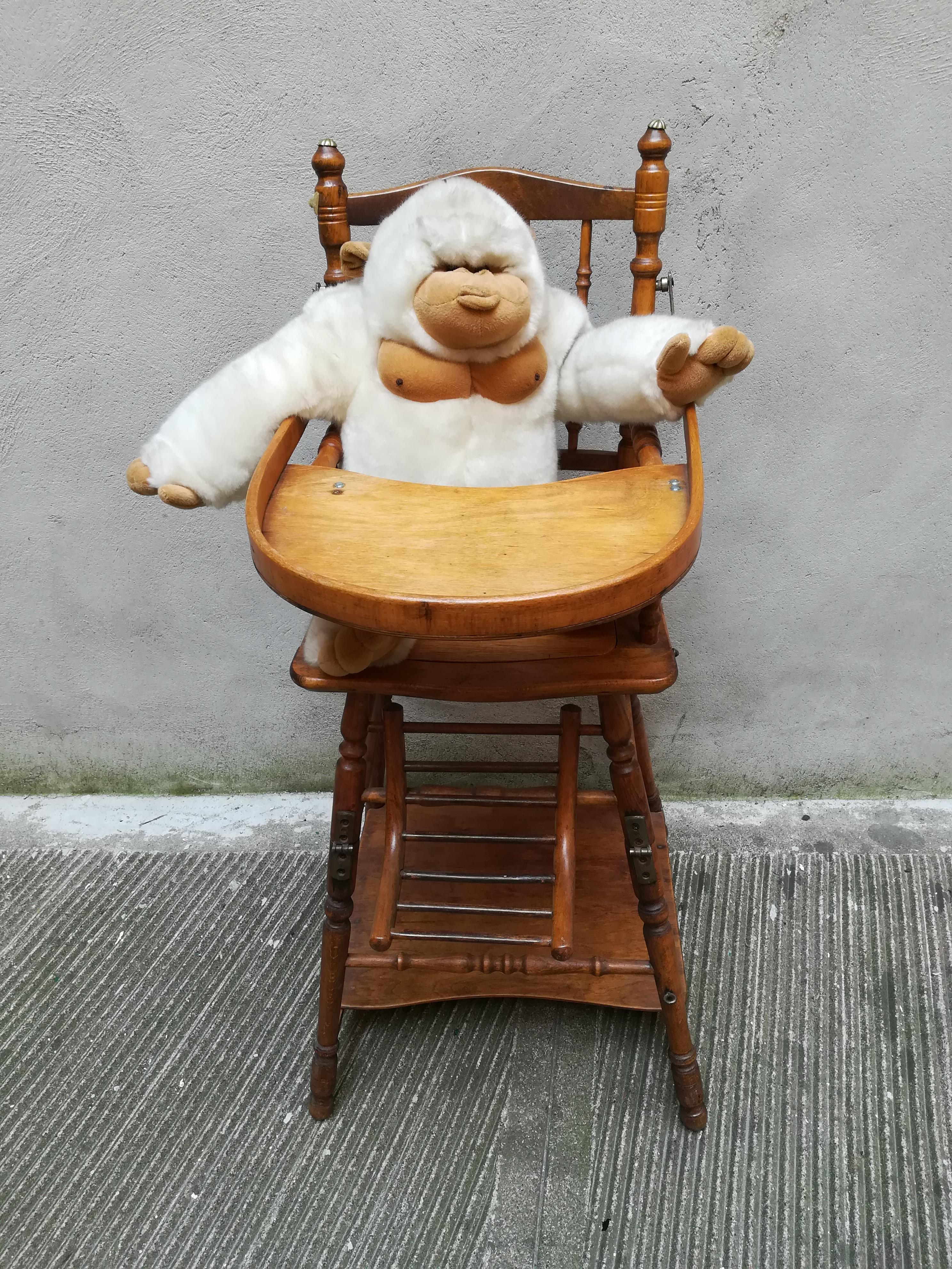 Chaise haute ou Merry-Go-Round française en bois du milieu du 20ème siècle, 1940 en vente 7