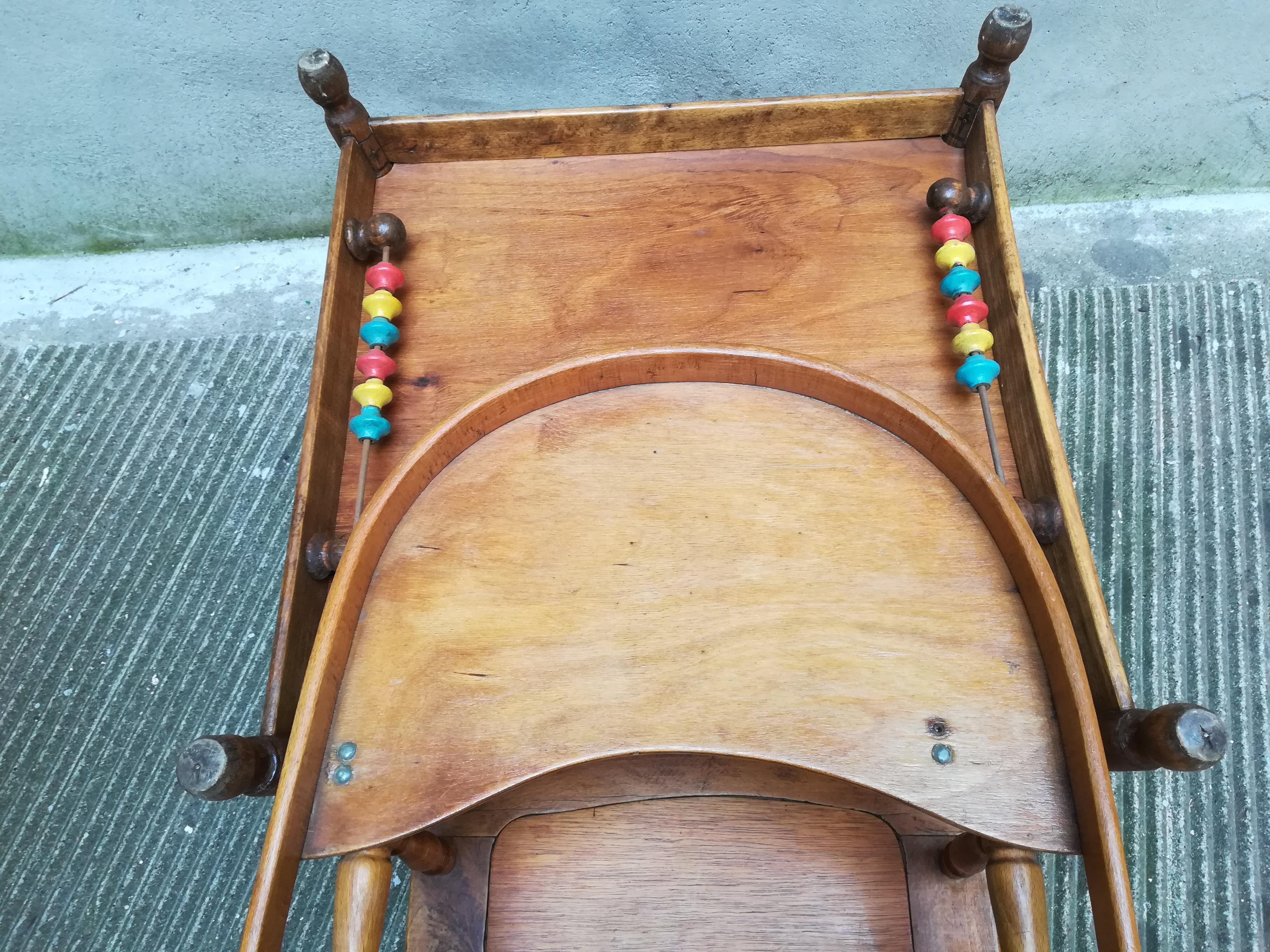 Chaise haute ou Merry-Go-Round française en bois du milieu du 20ème siècle, 1940 en vente 12
