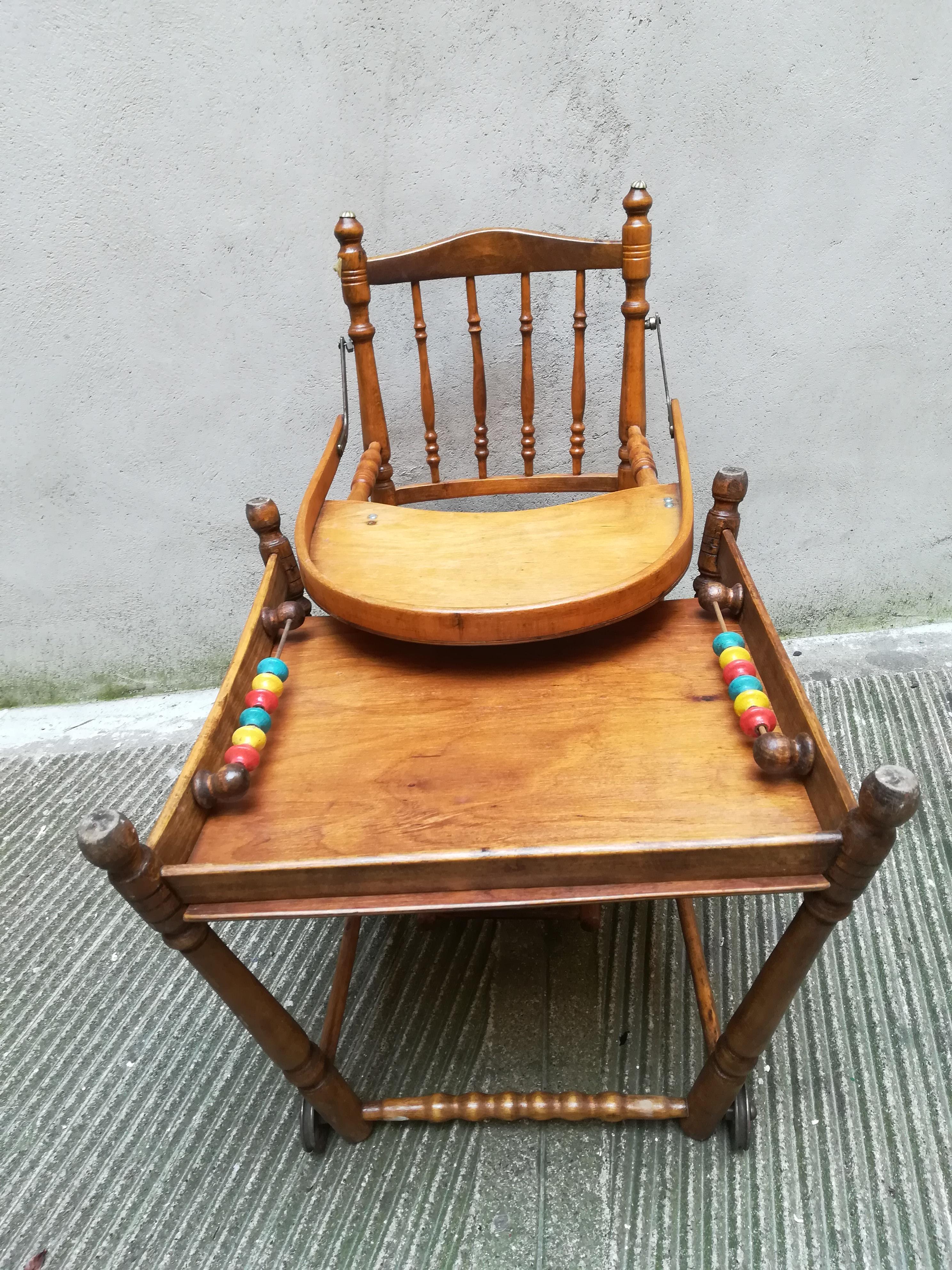 Chaise haute ou Merry-Go-Round française en bois du milieu du 20ème siècle, 1940 en vente 13