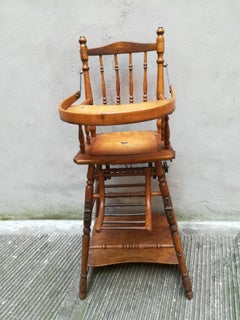 Mid-20th Century Wooden, French, High Chair or Merry-Go-Round, 1940