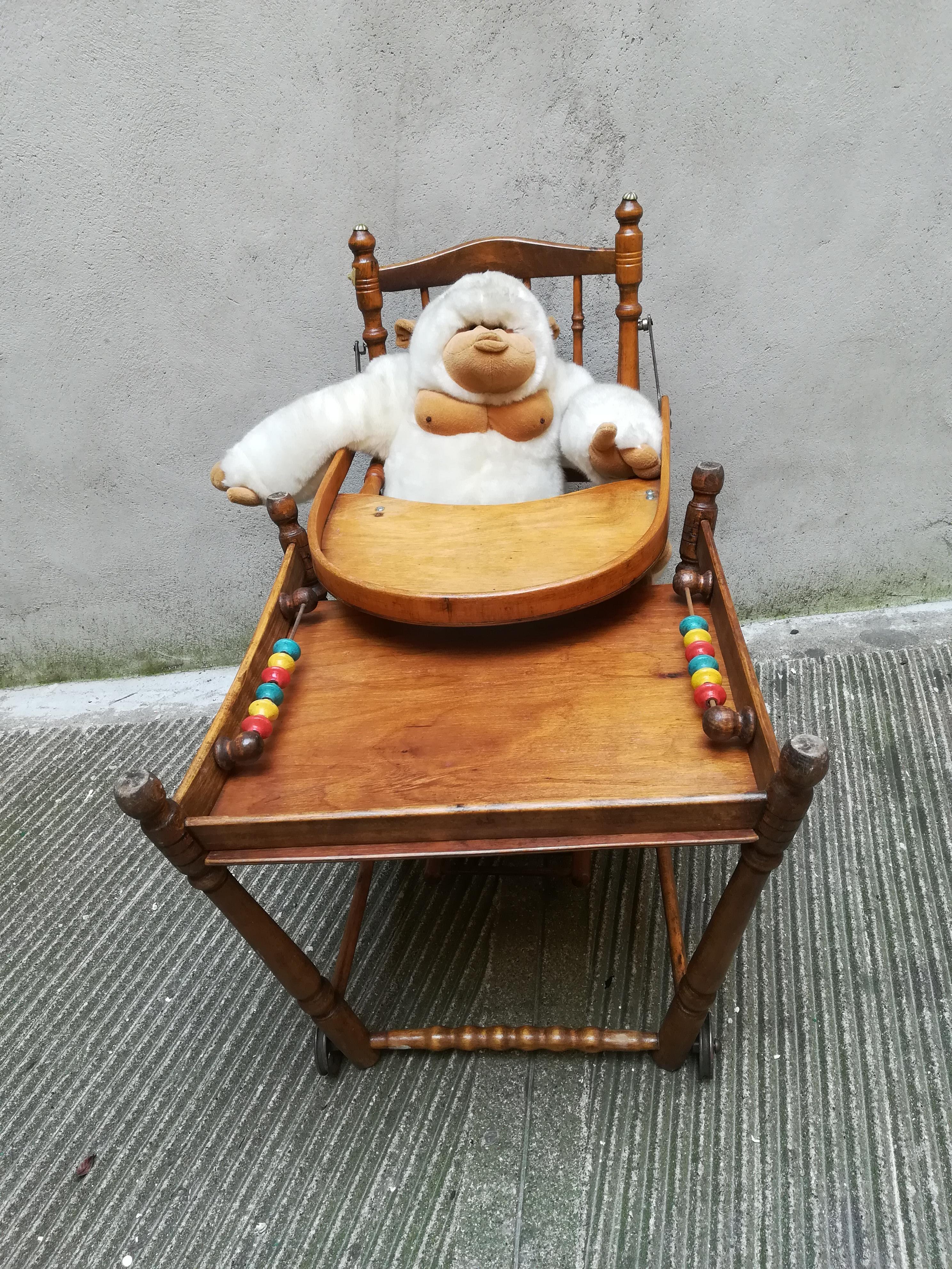 Chaise haute ou Merry-Go-Round française en bois du milieu du 20ème siècle, 1940 en vente 14