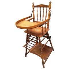 Used Mid-20th Century Wooden, French, High Chair or Merry-Go-Round, 1940