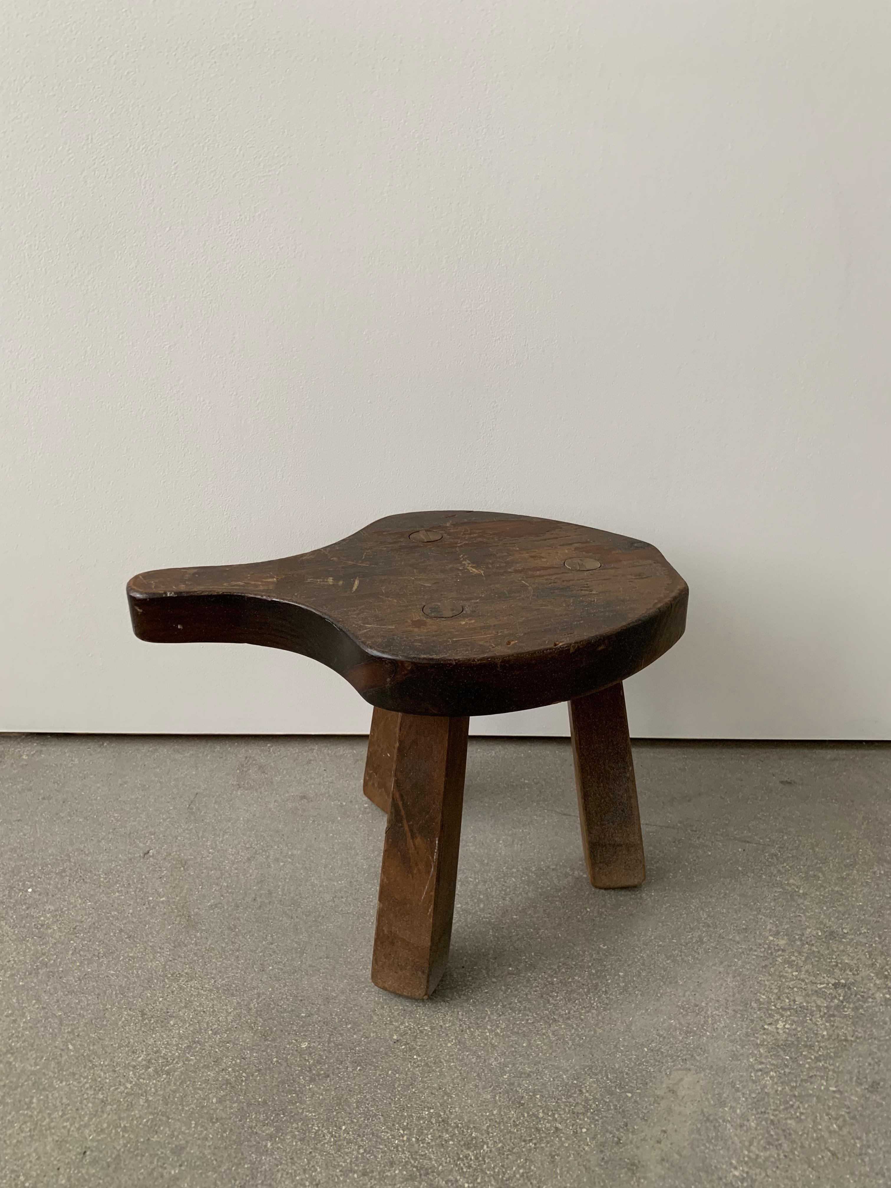 Mid 20th Century Wooden Handled Milking Stool at 1stDibs