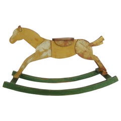 Vintage Mid-20th Century Wooden Rocking Horse