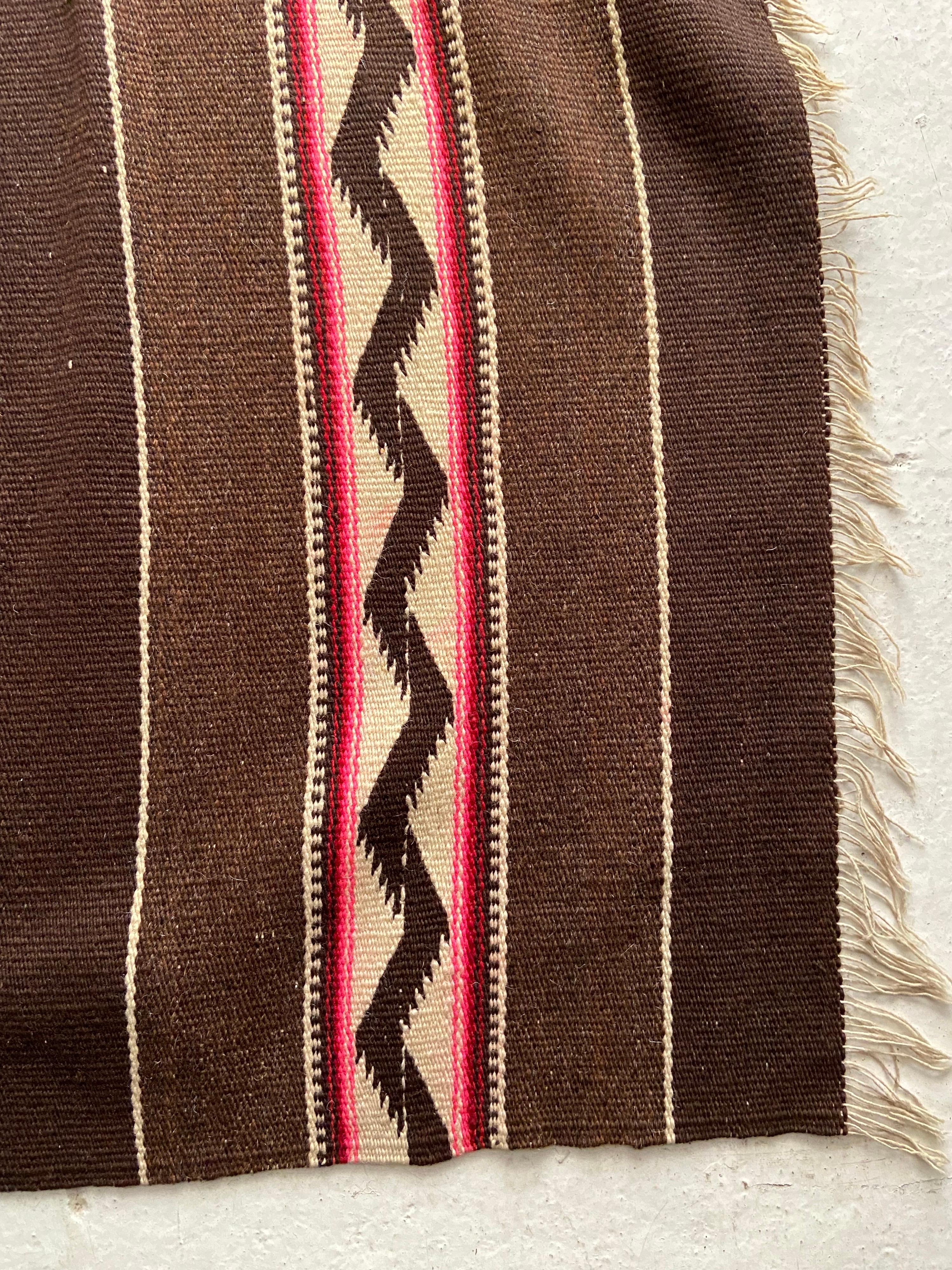 Folk Art Mid-20th Century Wool Blanket from Oaxaca, Mexico