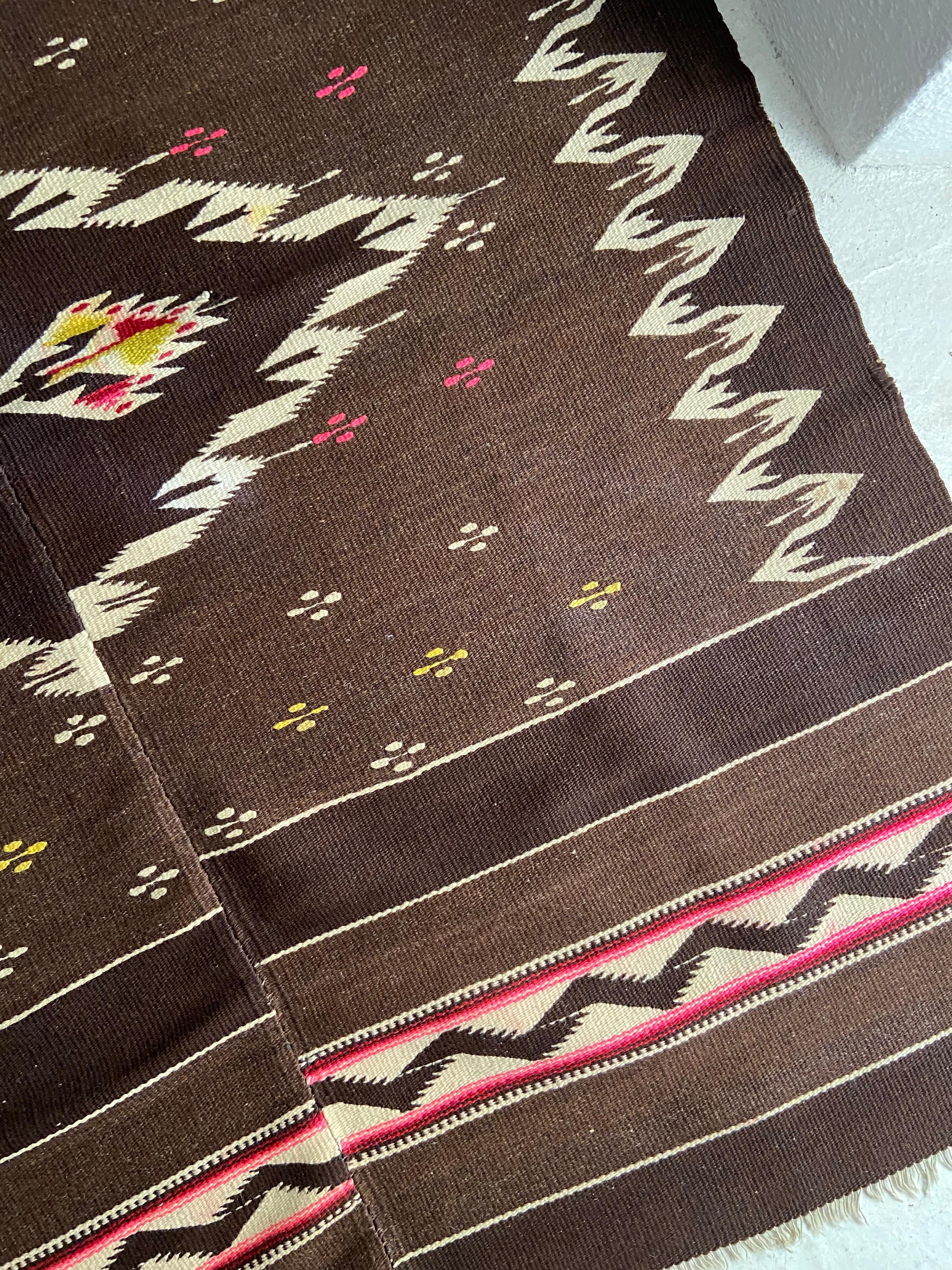 Mexican Mid-20th Century Wool Blanket from Oaxaca, Mexico