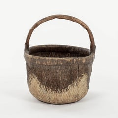 Mid-20th Century Woven Chinese Rice Basket