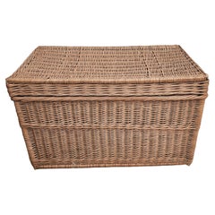 Mitte des 20. Jahrhunderts gewebtes Wicket Decke Storage Chest