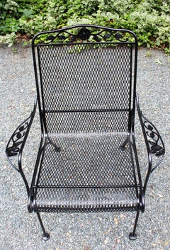 Mid-20th Century Wrought Iron Arm Chair Attributed to Russell Woodard