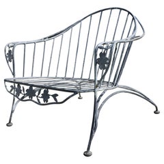 Mid 20th Century Wrought Iron Garden Chair Dogwood Form